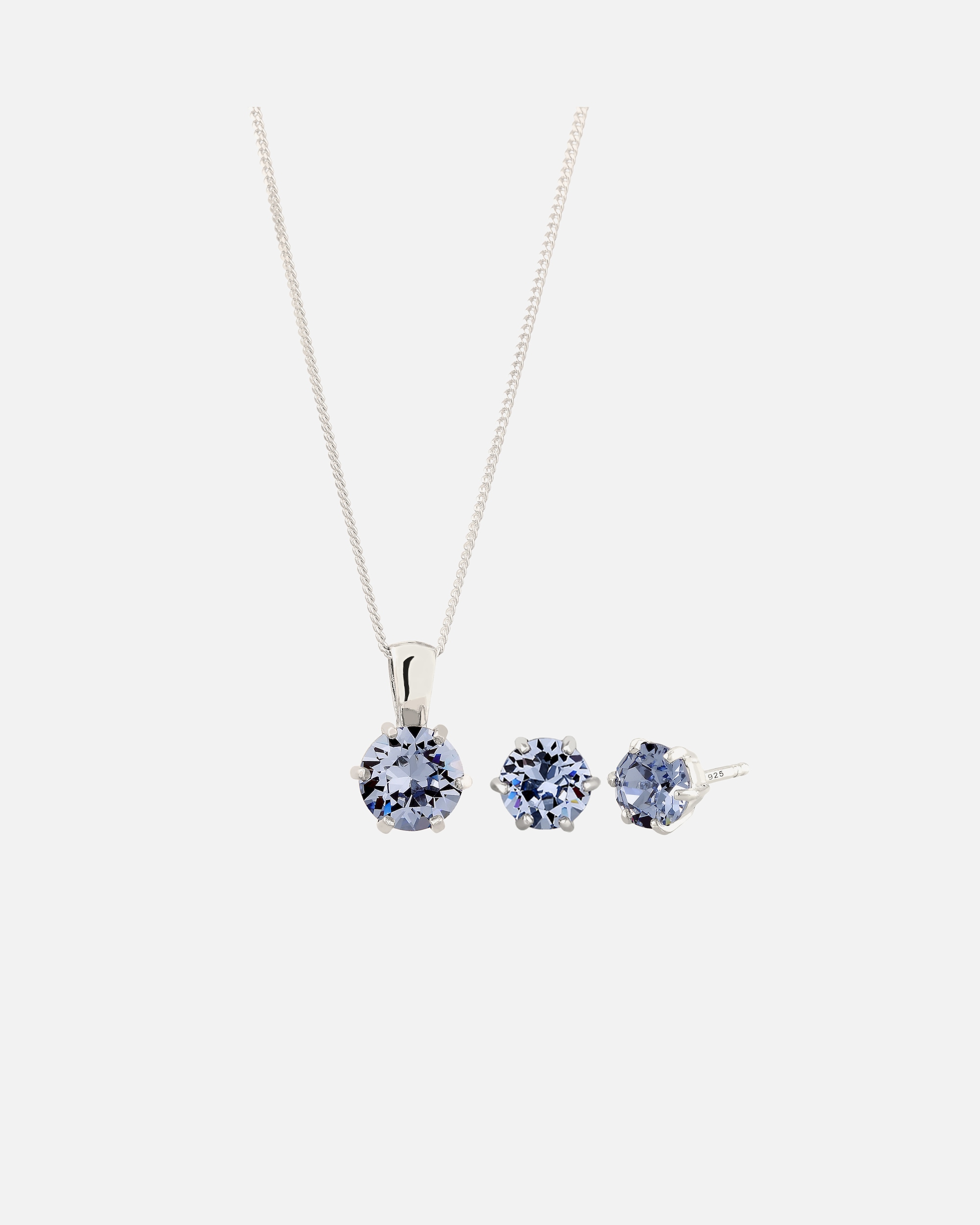 Set Gioielli di Femmina Elli di Base con Cristalli in Argento Sterling 925 Blu