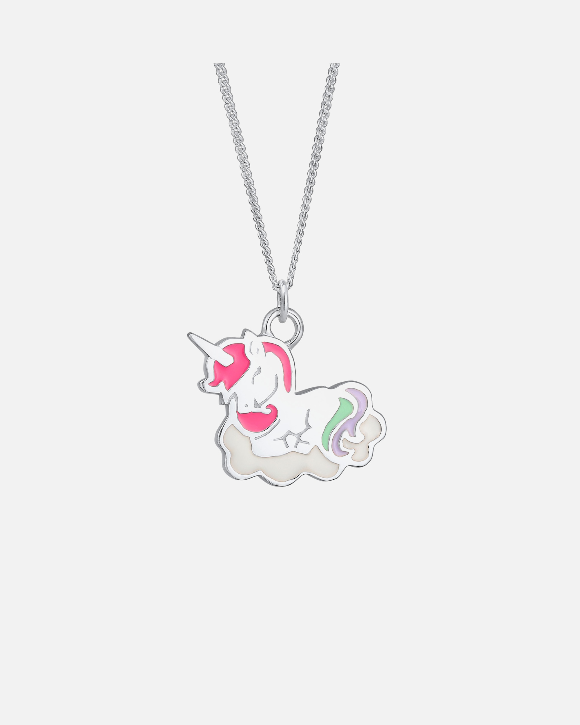Collana di Femmina Elli Ciondolo unicorno nuvola giocoso con smalto in argento sterling 925 36