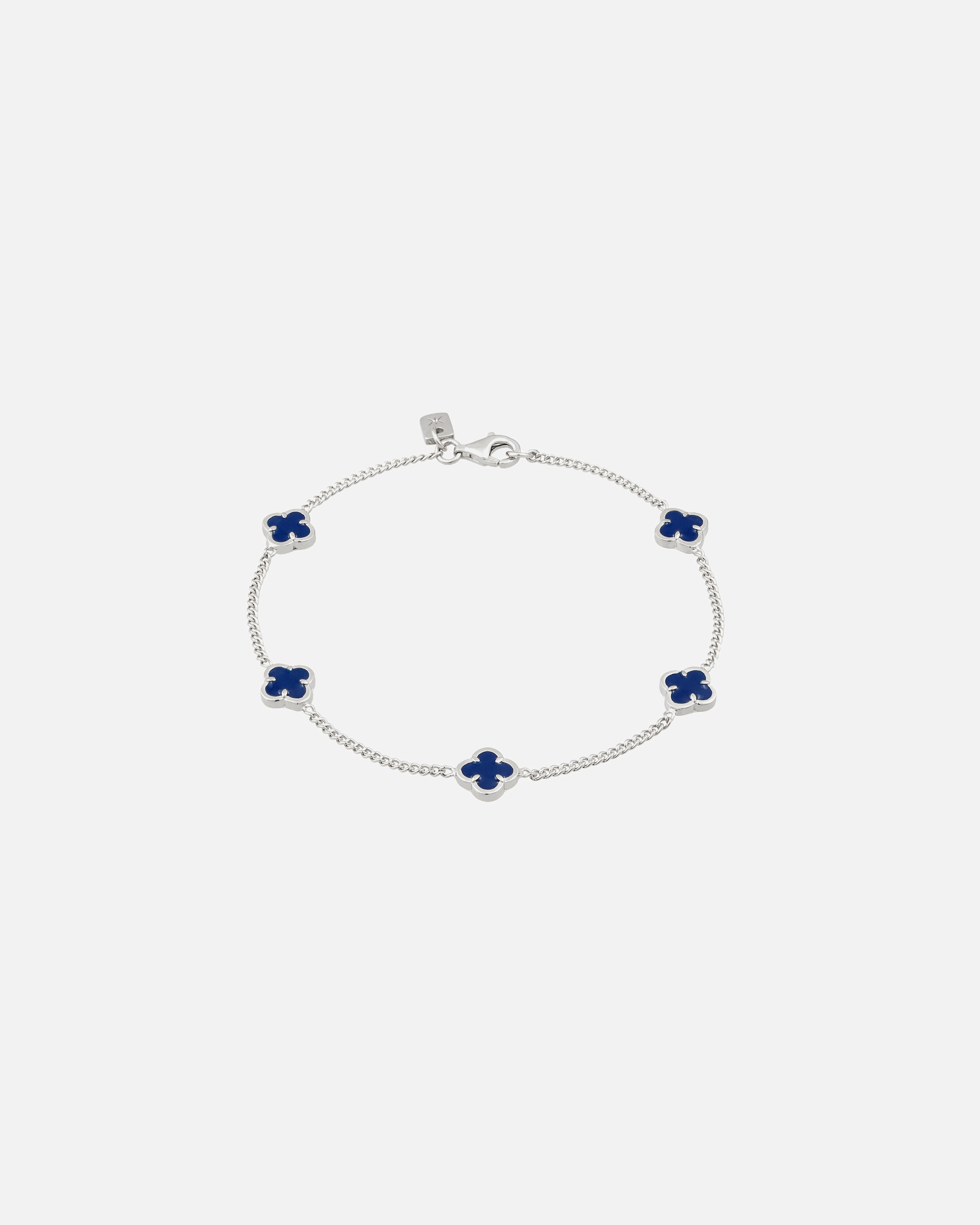 Braccialetto di Maschio KUZZOI Bracciale argento maschile Quadrifoglio 925 Sterling Silver Gold-plated 23