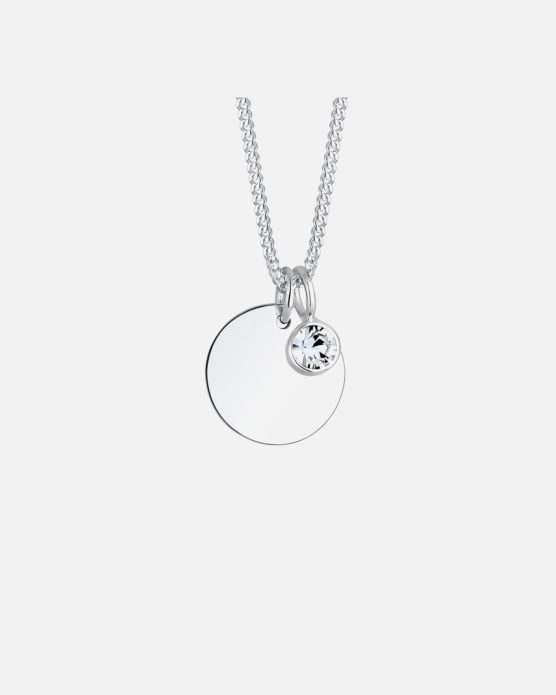 Collana di Femmina Elli Ciondolo Pietra di Nascita Aprile con Cristallo in Argento Sterling 925 45