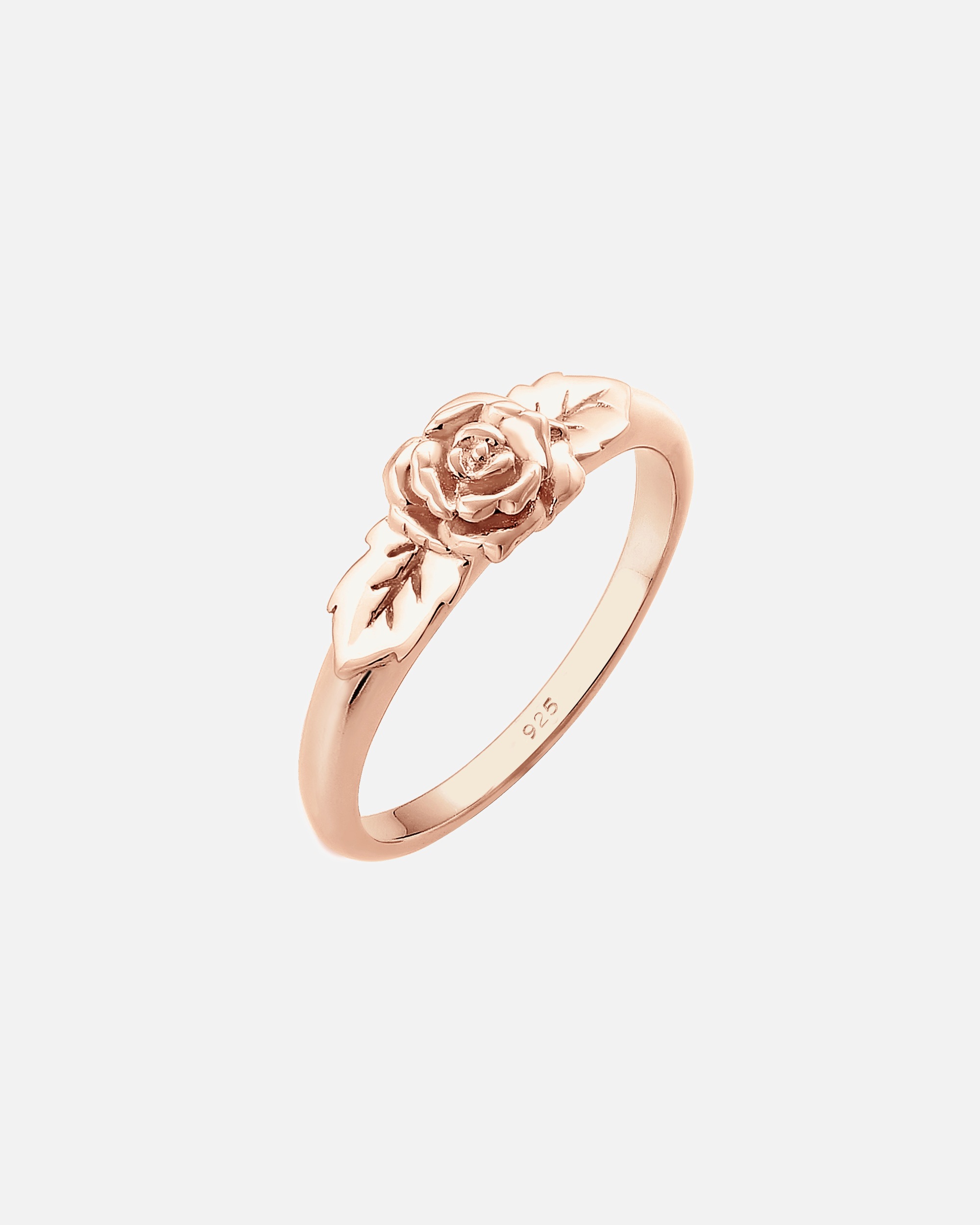 Anello di Femmina Elli Banda Rose Simbolo Fiorato Look Vintage in Argento Sterling 925 54