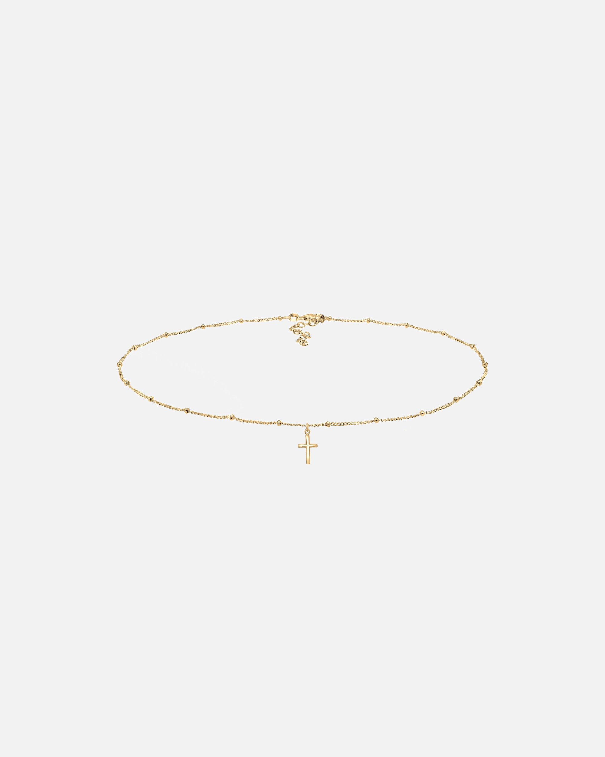 Collana di Femmina Elli Girocollo Palla Croce Fede di Base in Argento Sterling 925 goldfarben