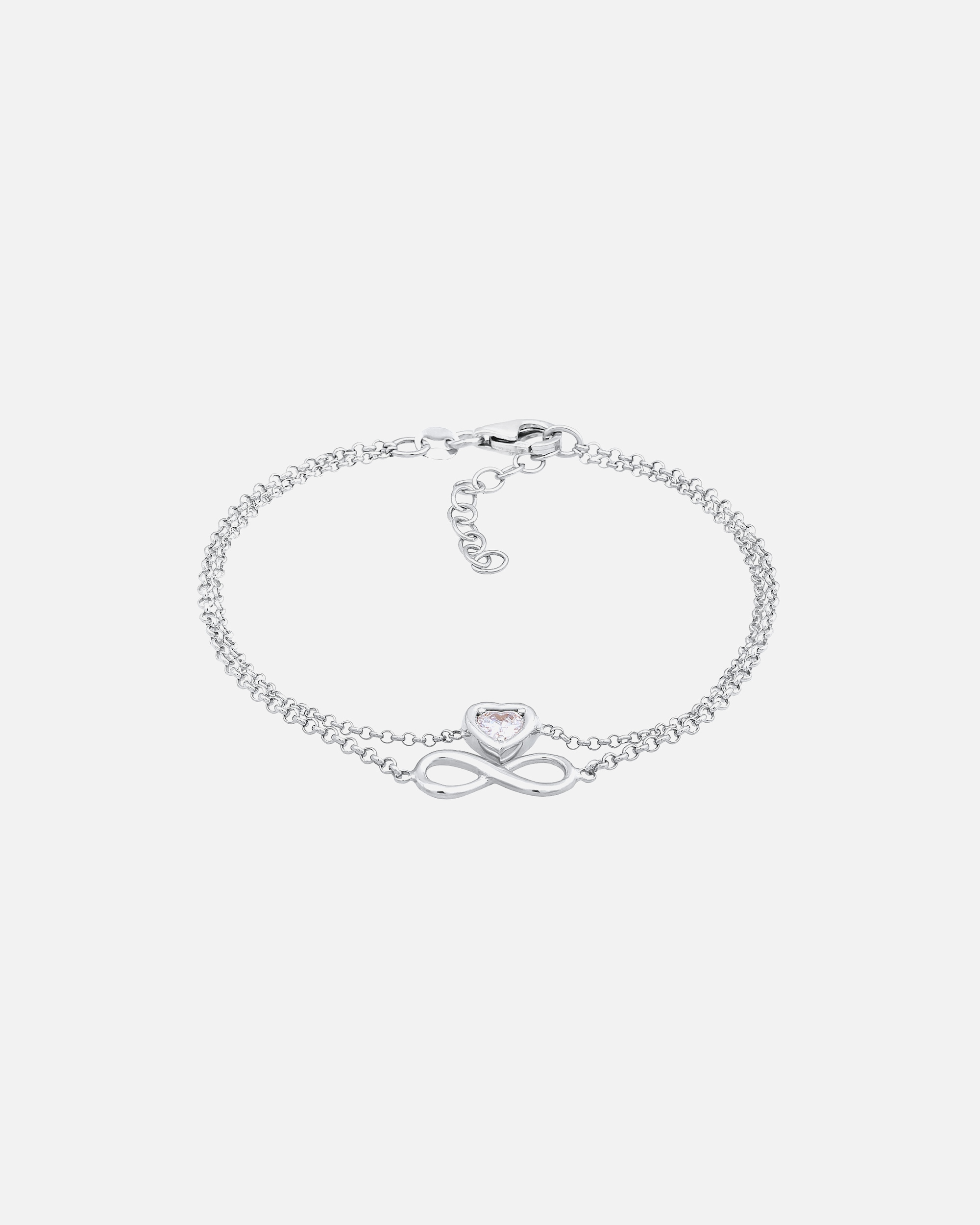 Braccialetto di Femmina Elli Strato Infinito Cuore con cristallo di zirconia in Argento Sterling 925 silberfarben