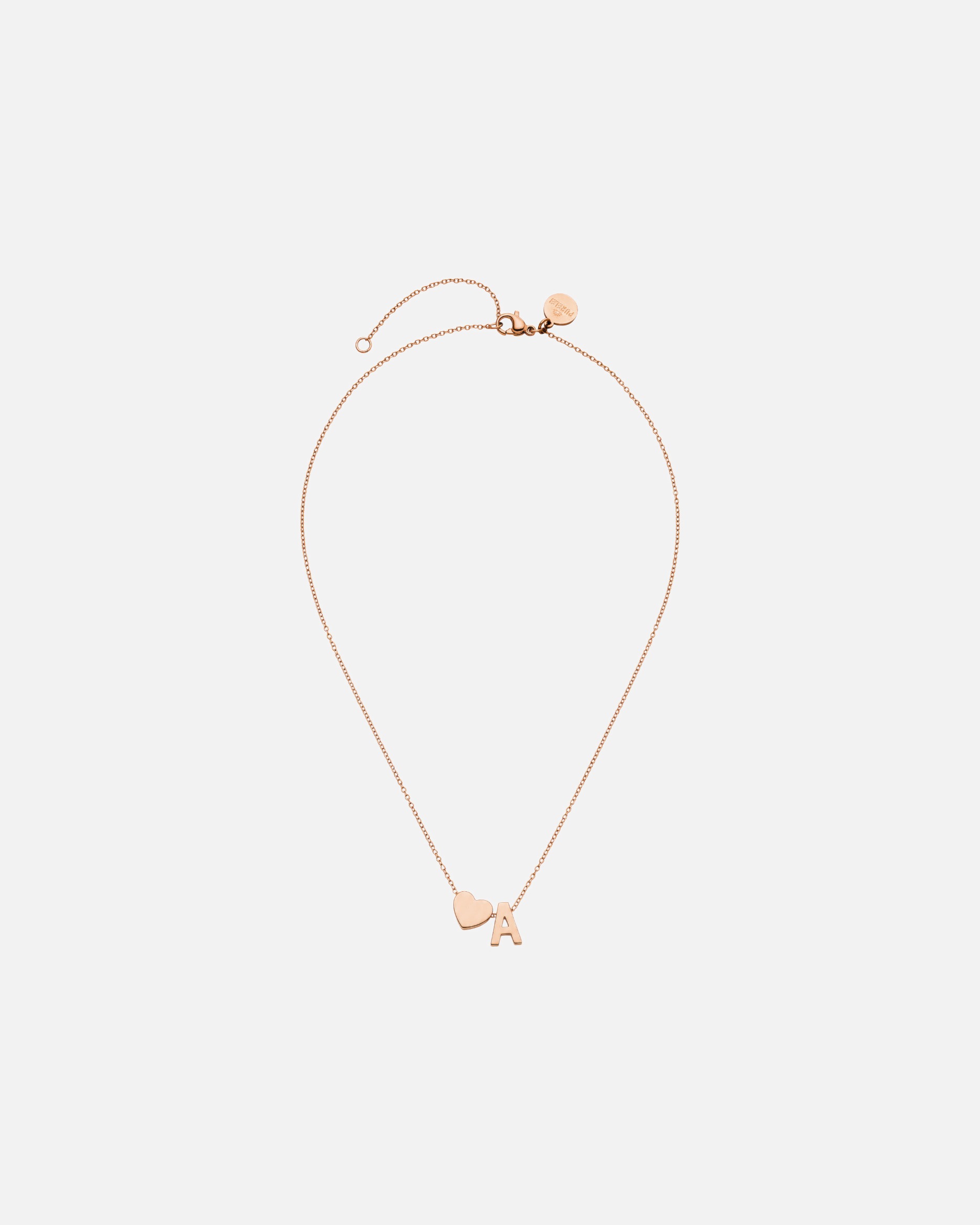 Collana di Unisex Purelei Letter Heart A Collana 100% acciaio inossidabile Oro rosa