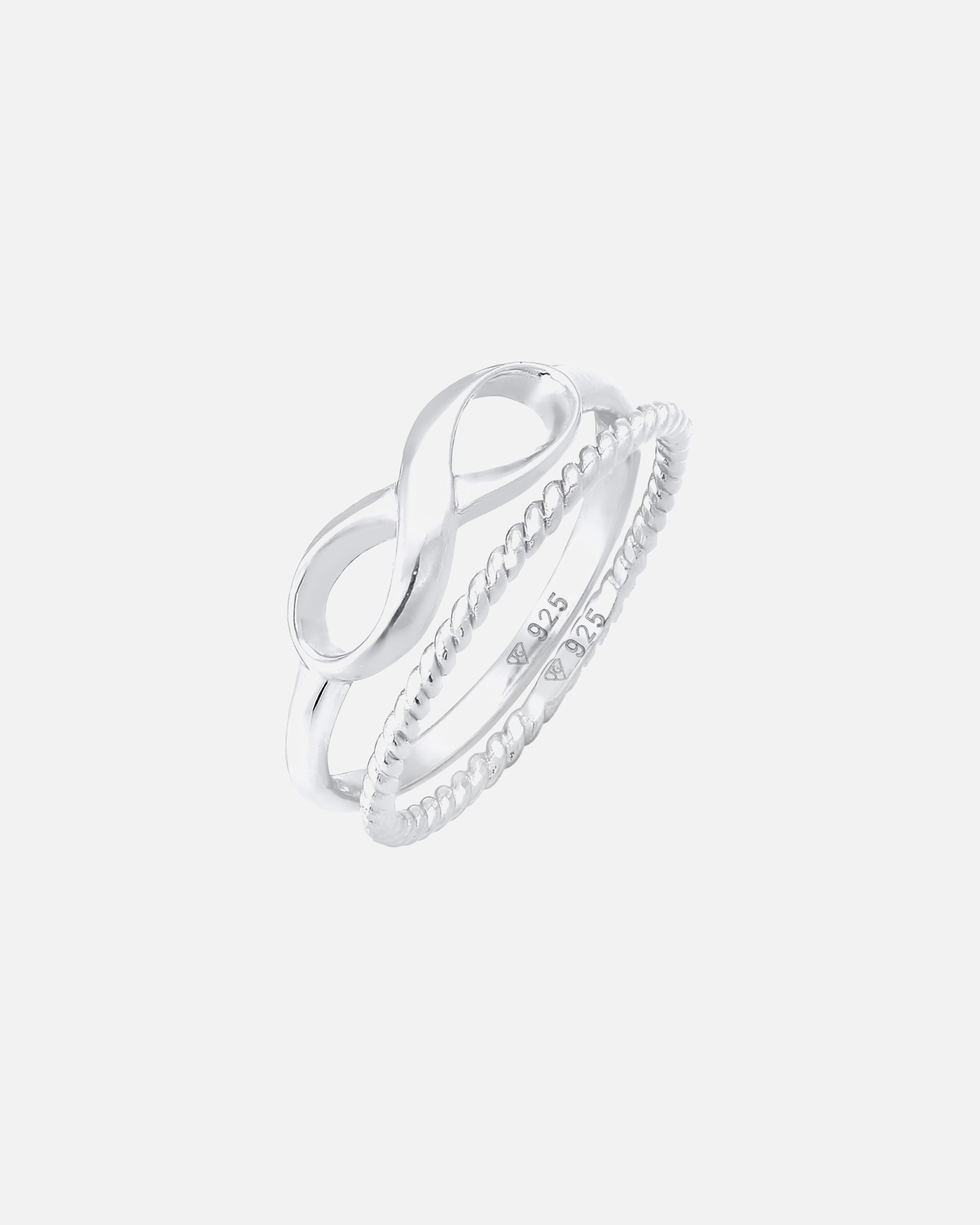 Anello di Femmina Elli Anello di impilamento Duo infinito Contorto Basic Trend Blogger in argento sterling 925 54