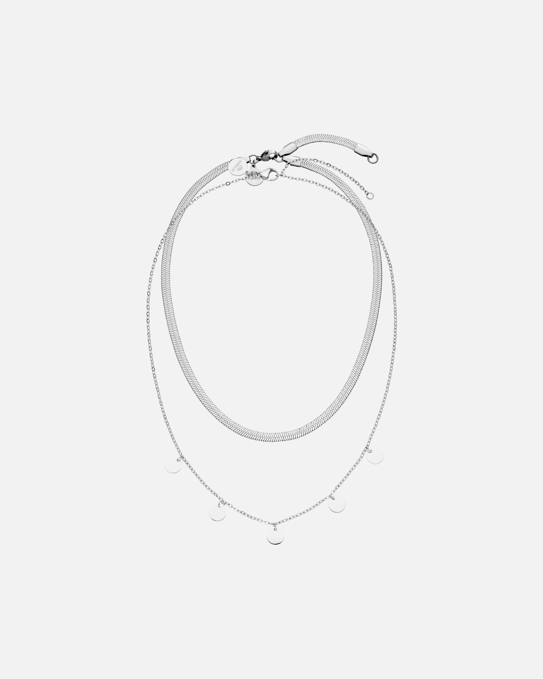 Set Gioielli di Unisex Purelei Positivity Collanas 100% acciaio inossidabile Argento