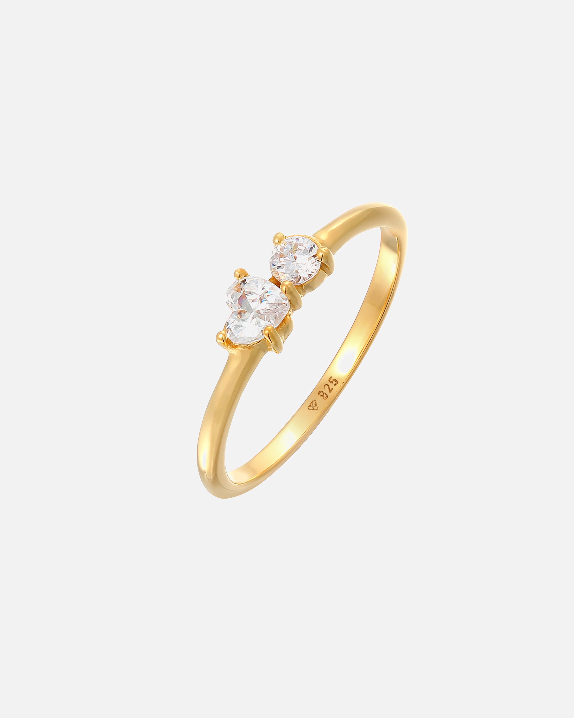 Anello di Femmina Elli Anello di fidanzamento cuore con cristalli di zirconia in argento sterling 925 52