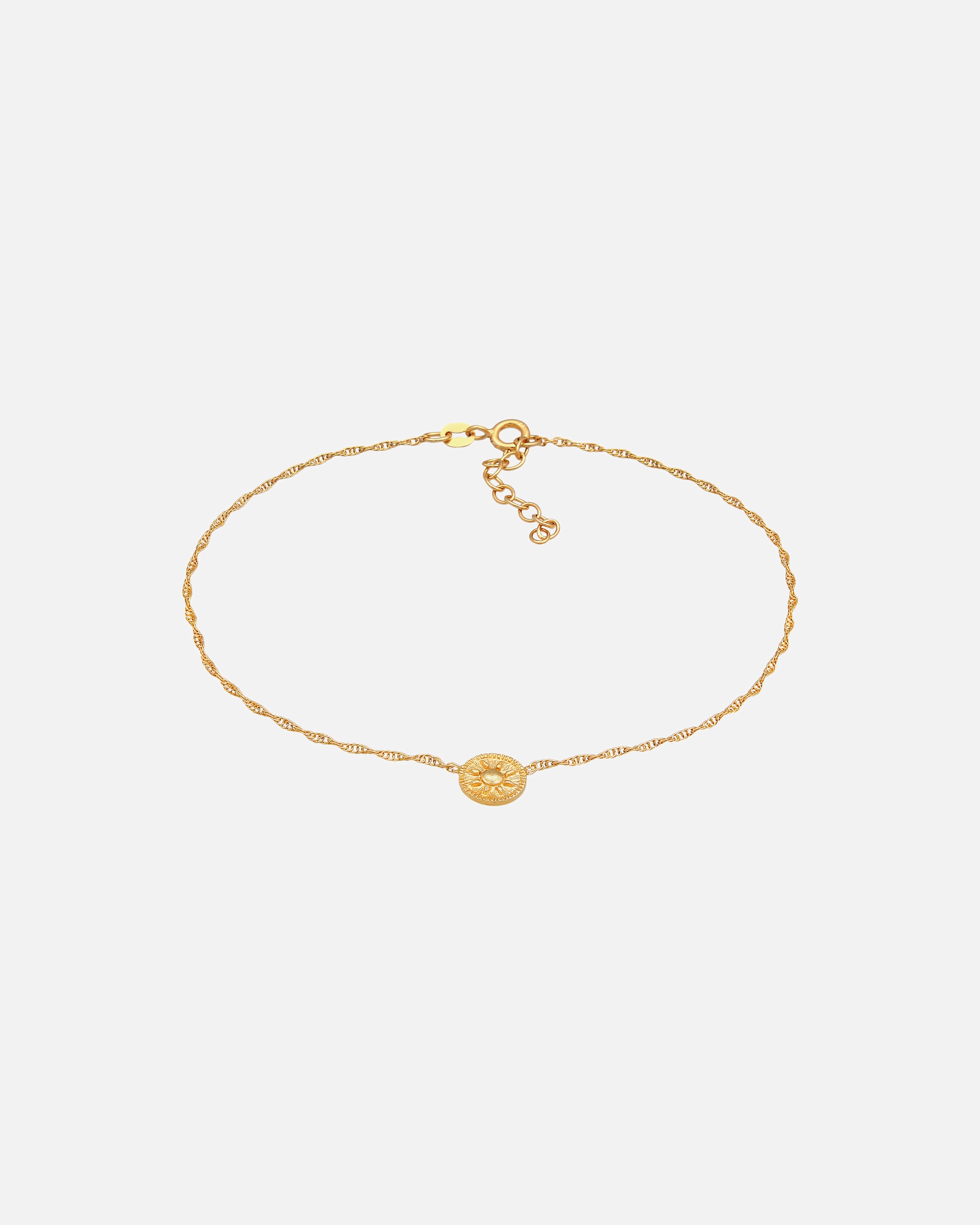 Gioielleria di Femmina Elli Cavigliera moneta sole in Argento Sterling 925 goldfarben