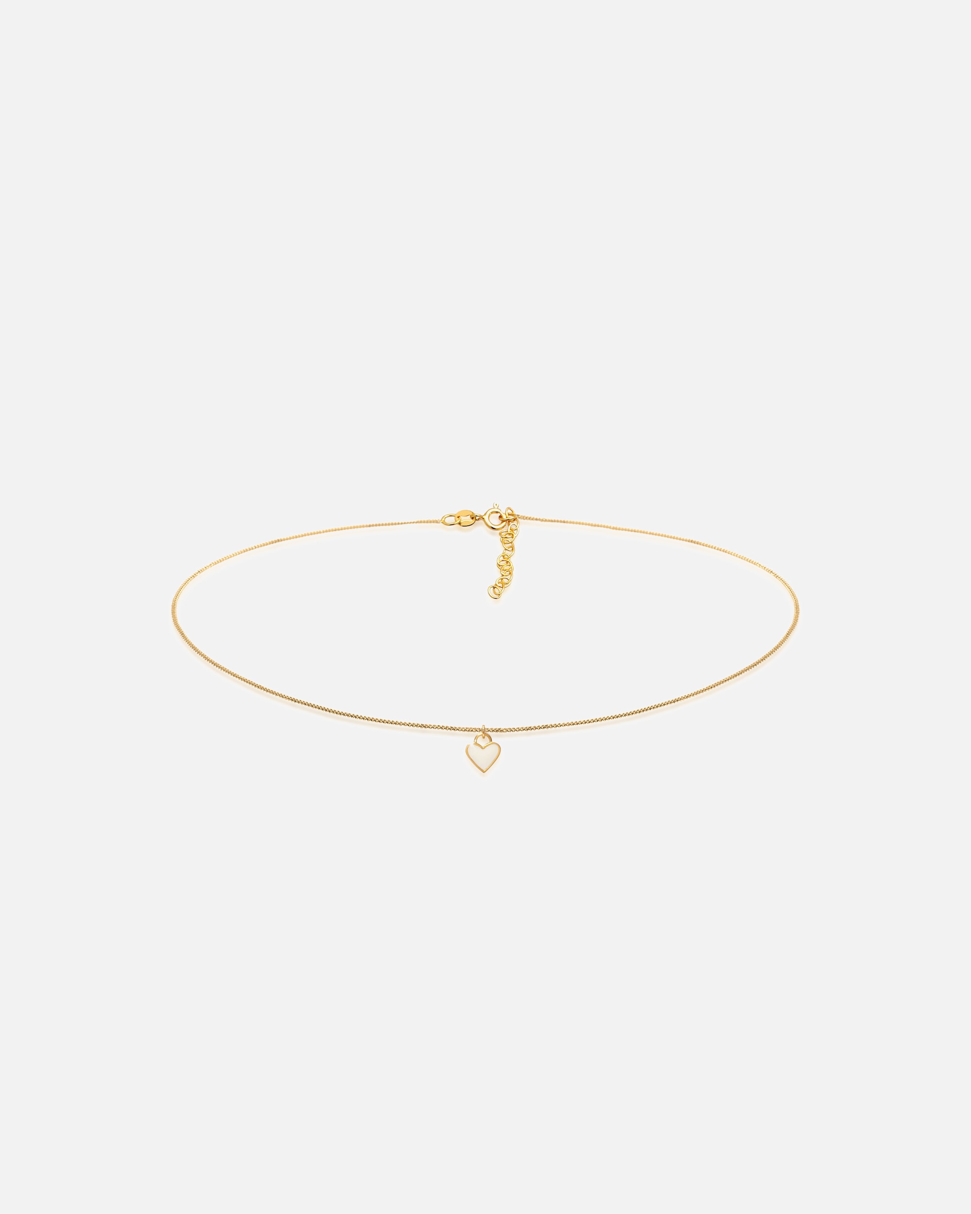 Collana di Femmina Elli Choker Cuore Ciondolo Trend Blogger in Argento Sterling 925 con Smalto Weiß