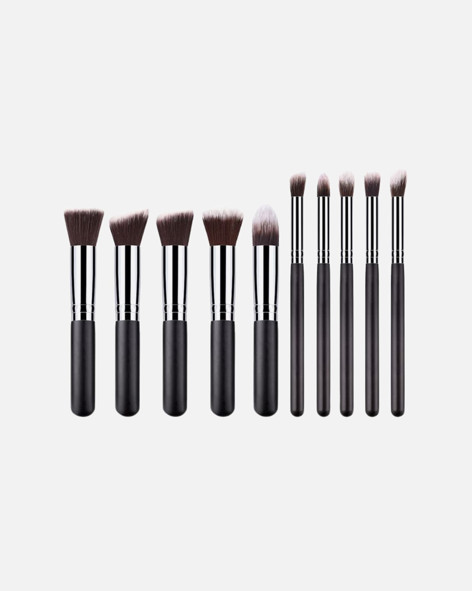 Set Pennelli di Femmina Pennelli per il trucco Nero/Argento
