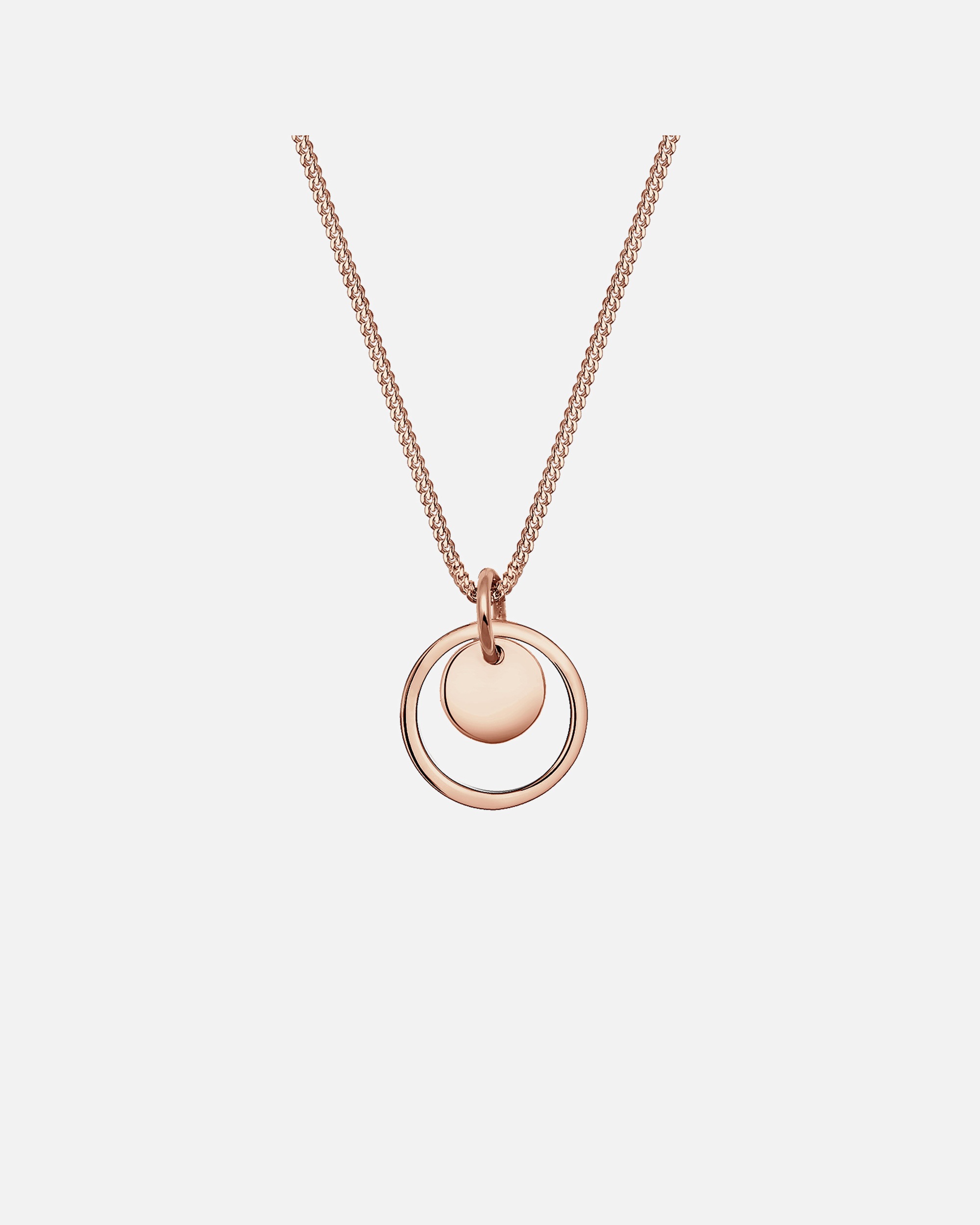 Collana di Femmina Elli Cerchio Placchetta Ciondolo Geo Look in Argento Sterling 925 45