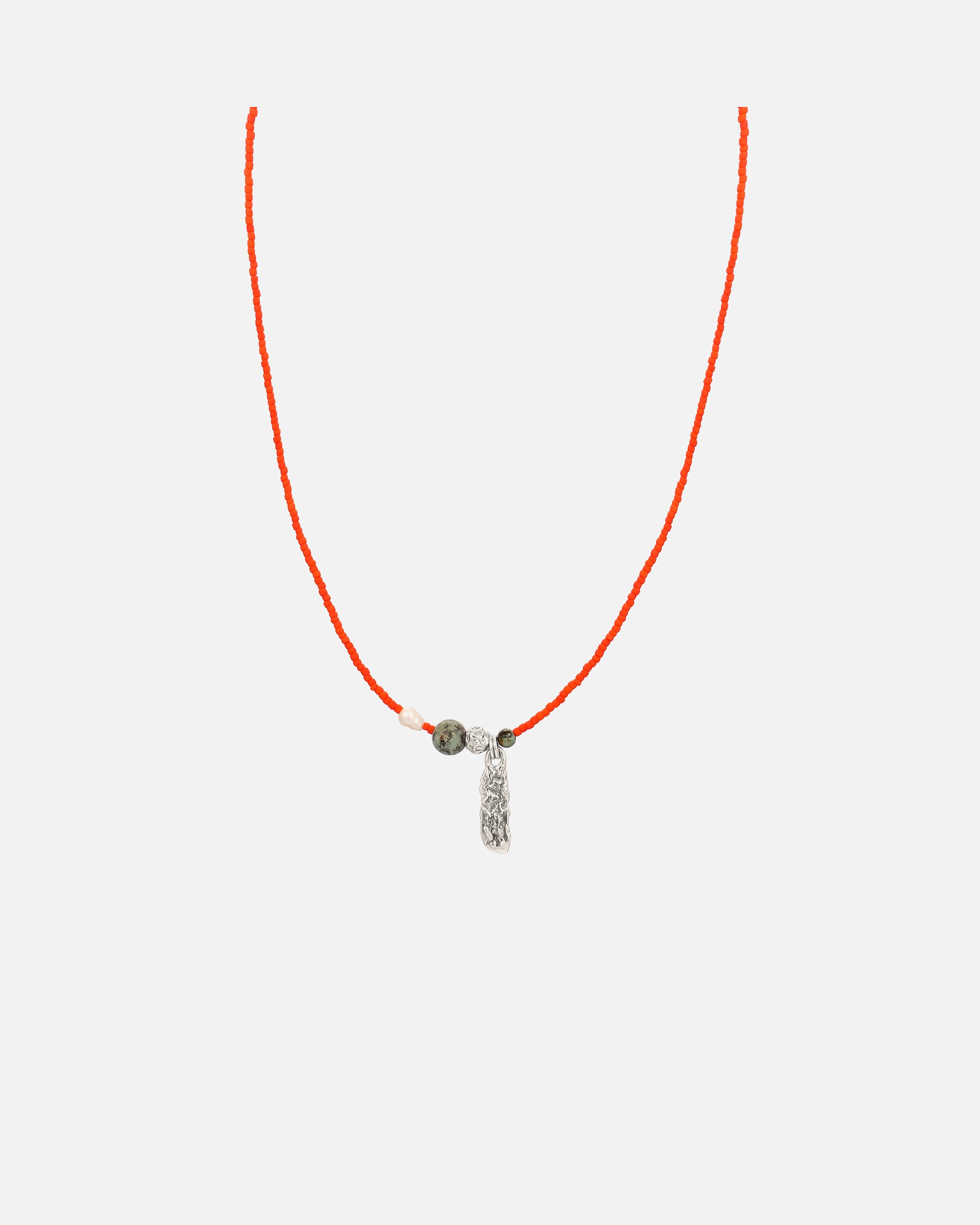 Collana di Maschio Haze & Glory Default Brand Line Collana argento Turquoise Verde Marrone 925 Sterling Silver 50