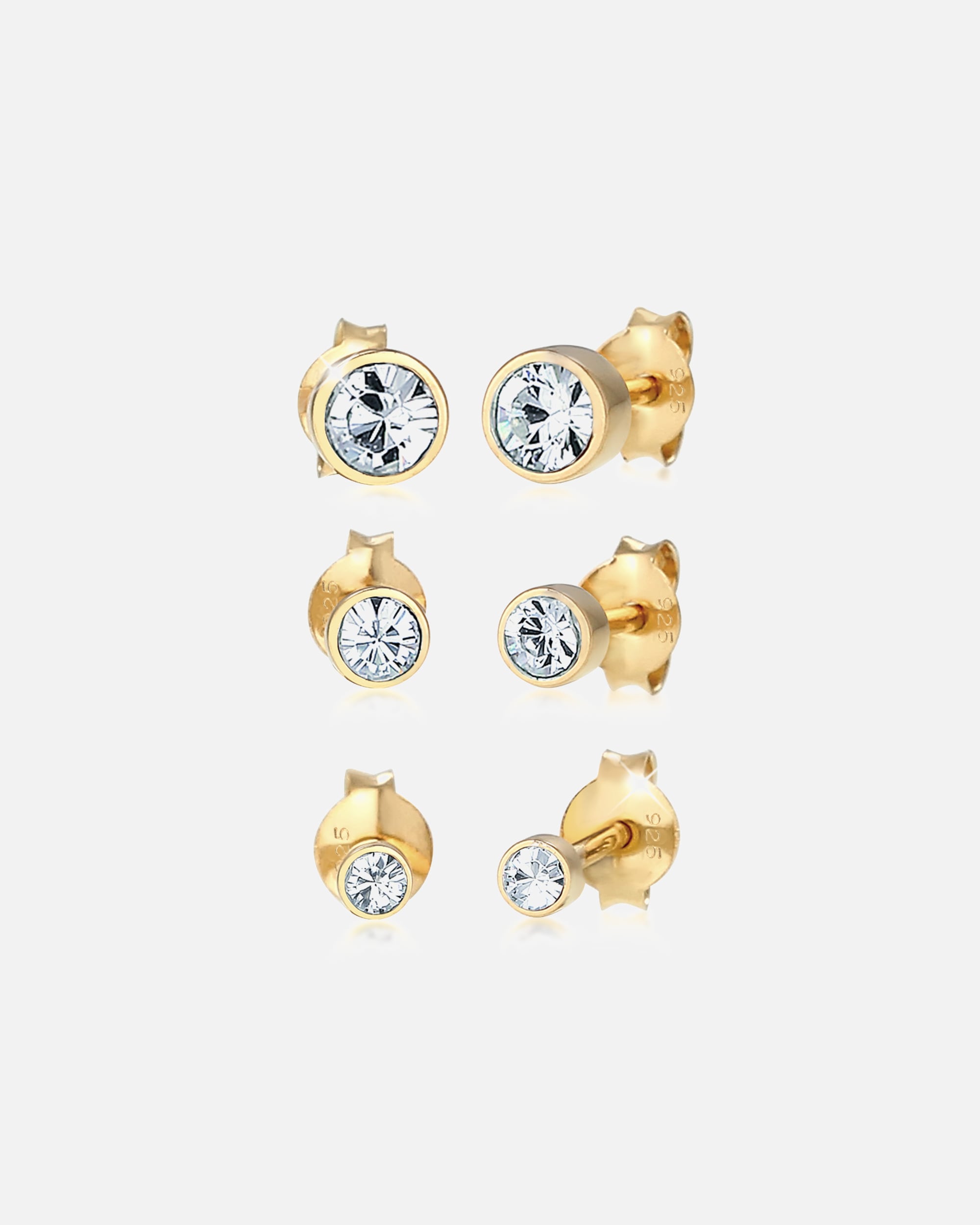 Orecchini di Femmina Elli Orecchini a Perno Set Scintillante con Cristalli in Argento Sterling 925 goldfarben