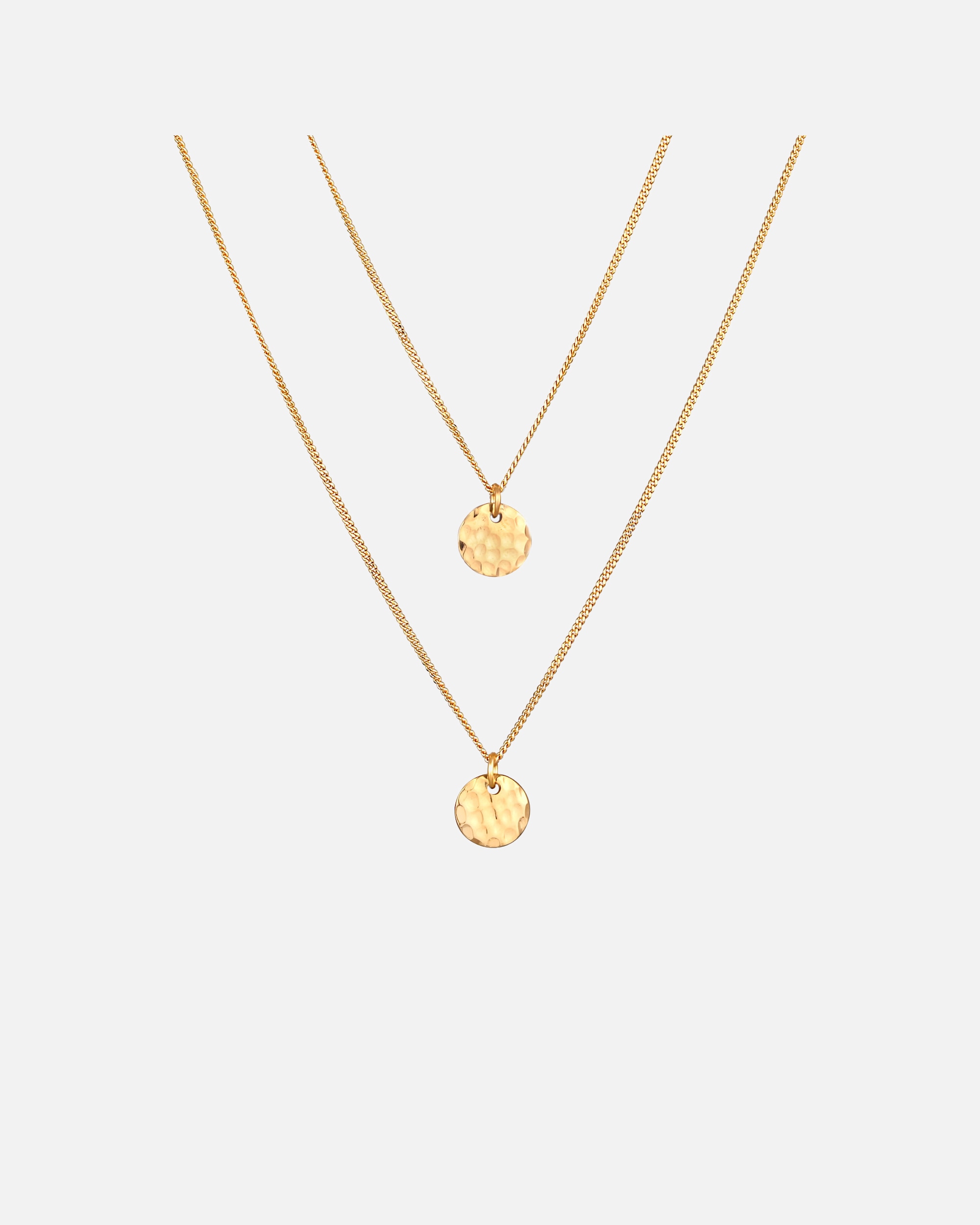Collana di Femmina Elli ciondolo a strati martellato in Argento Sterling 925 45