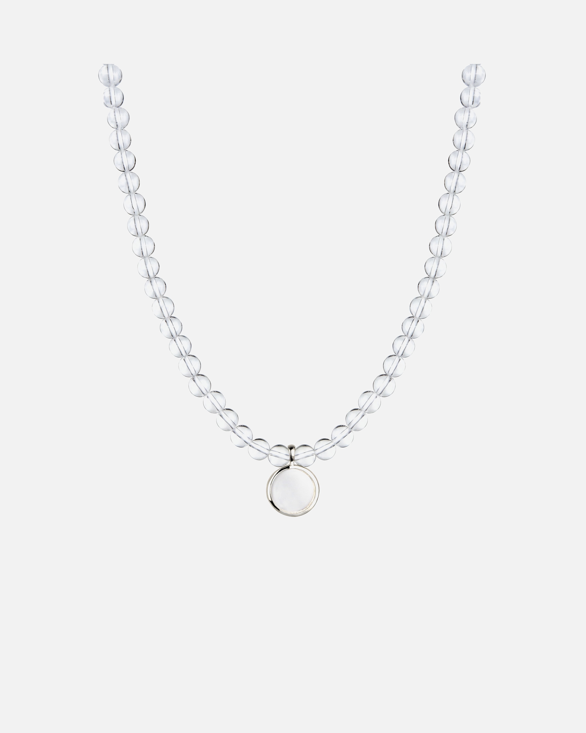 Collana di Femmina Elli Collana con perline Cerchio Cristallo di rocca Trasparente 925 Sterling Silver 45