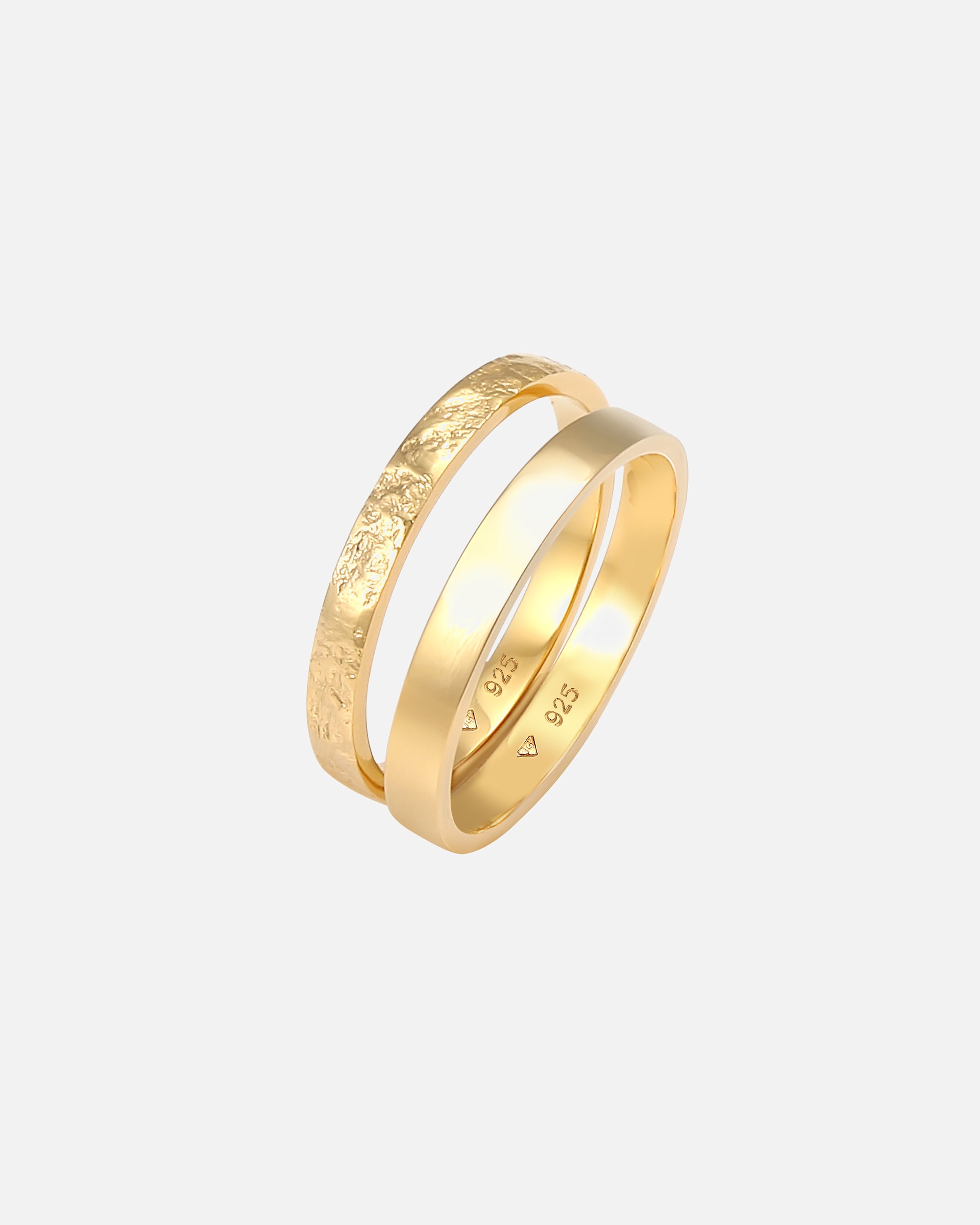 Anello di Femmina Elli Set di Base Look Martellato Combinabile in Argento Sterling 925 54