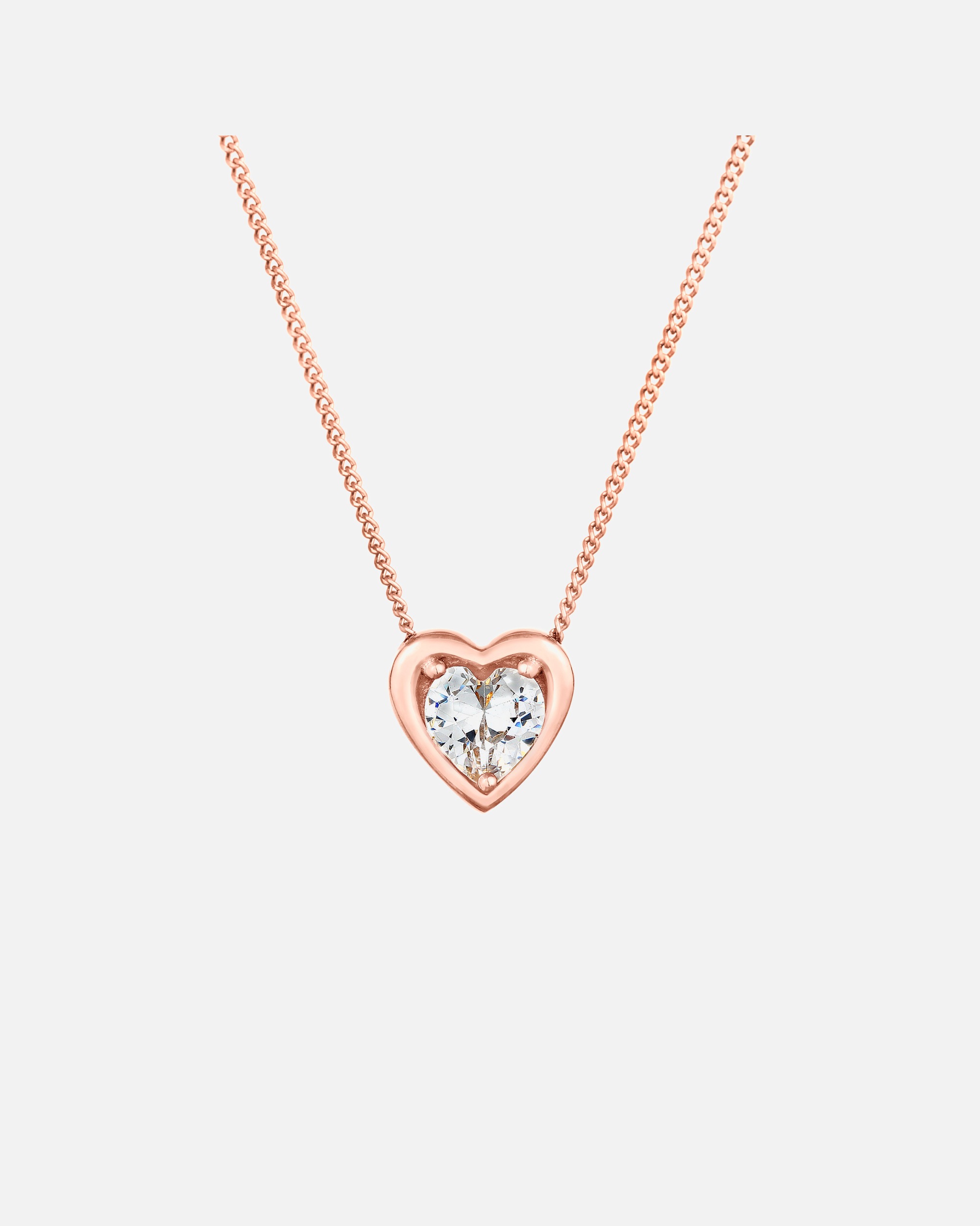 Collana di Femmina Elli Ciondolo Cuore Amore in Argento Sterling 925 con Cristalli Zircone rosefarben