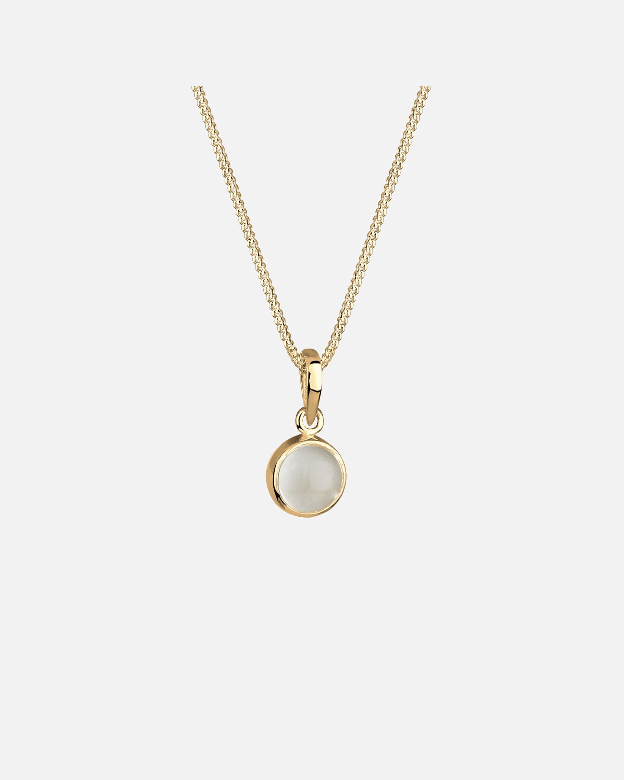 Collana di Femmina Elli Ciondolo Rotondo con Pietra di Luna in Argento Sterling 925 50