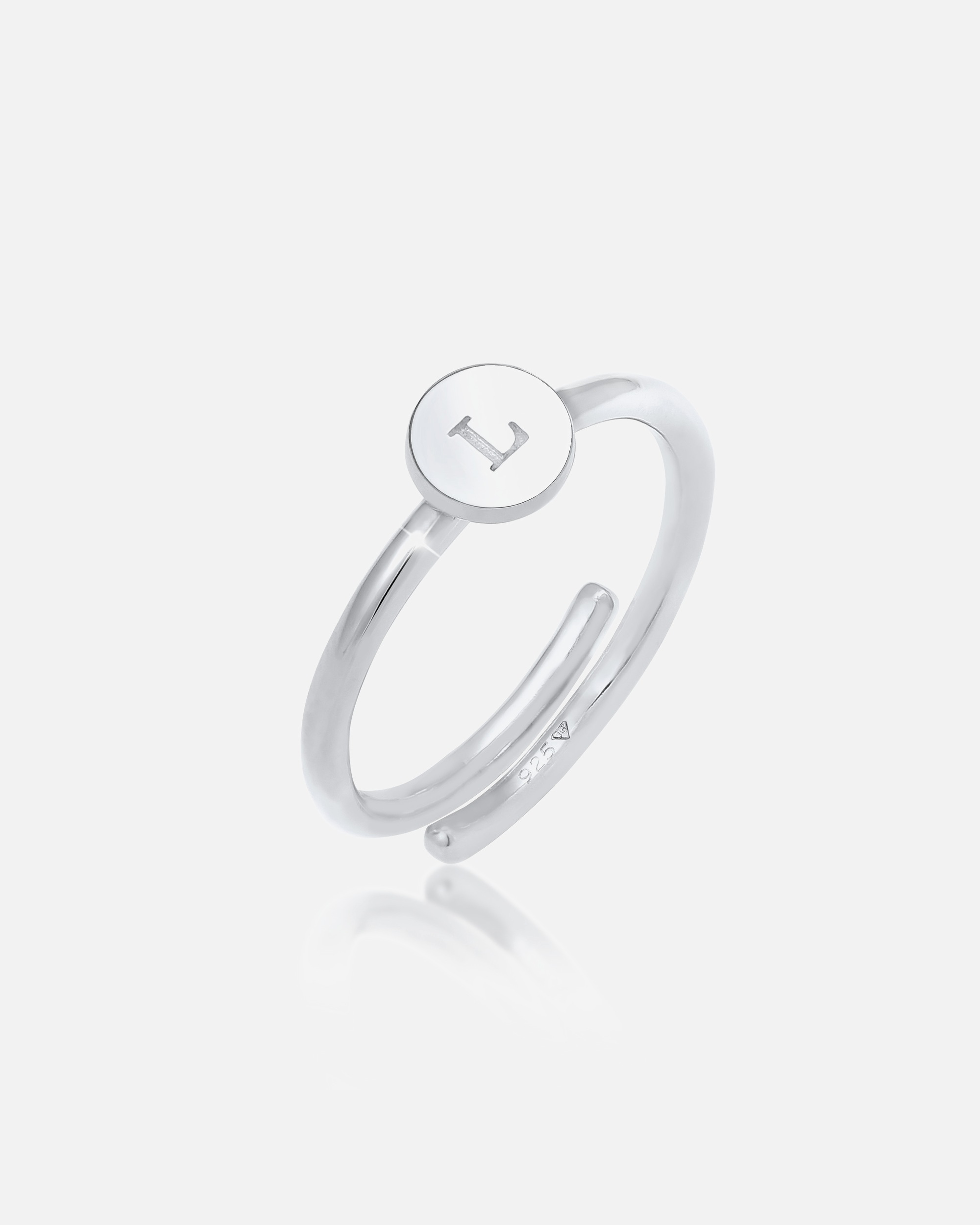 Anello di Femmina Elli Anello in Argento Sterling 925 Lettera L Basic Regolabile silberfarben