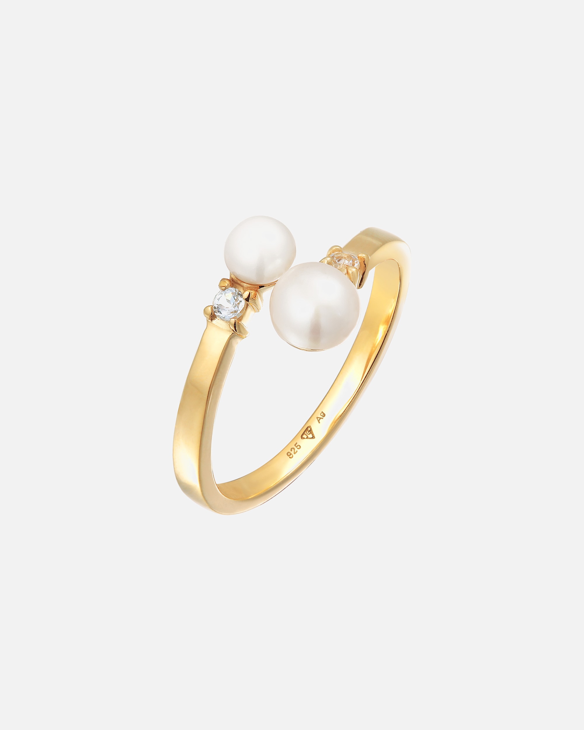 Anello di Femmina Elli PREMIUM Orecchini a Punti Design Sfera 925 Argento dorato 52