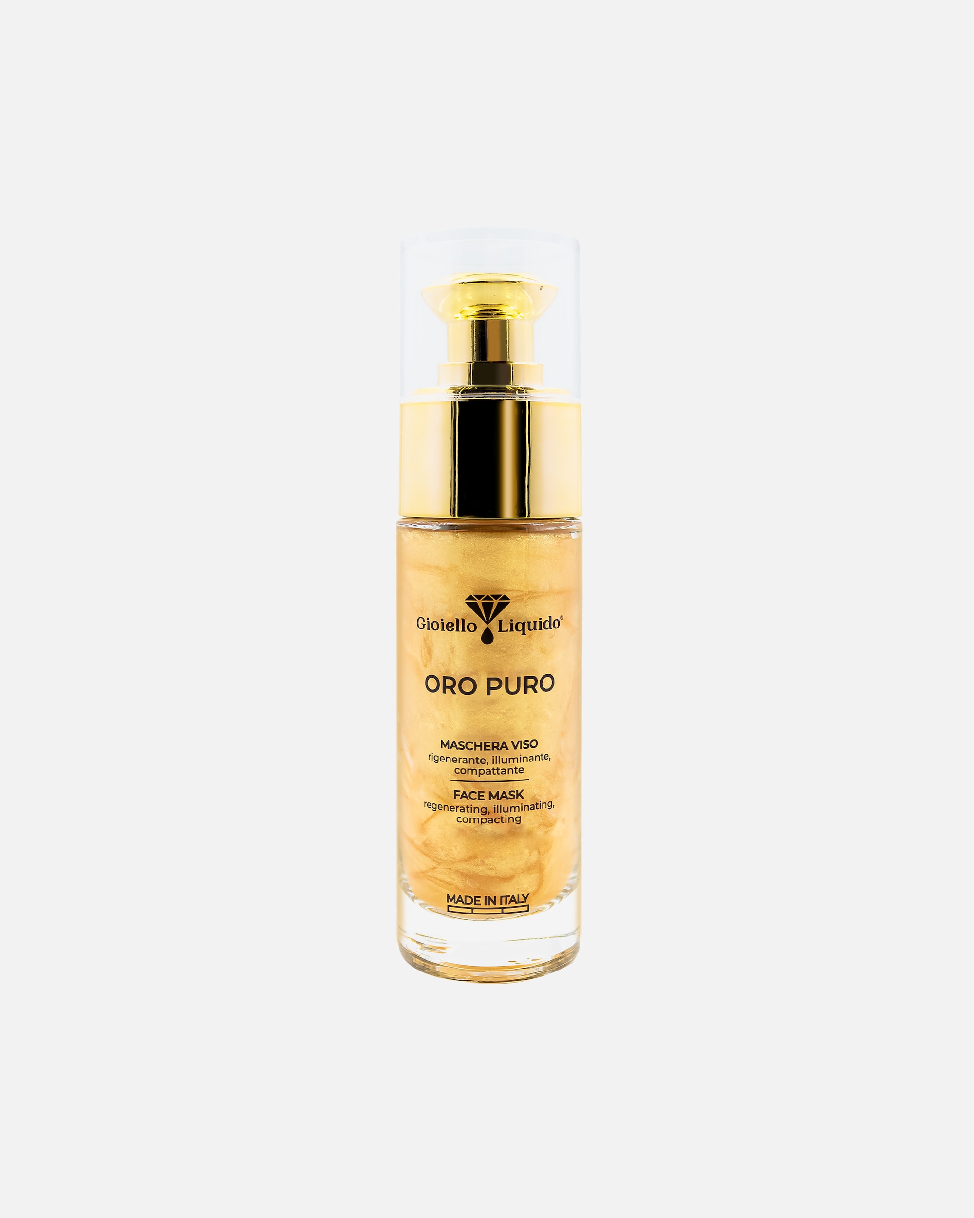 Maschera Illuminante di Unisex Gioiello Liquido Maschera Viso "Oro Puro" 30 ml