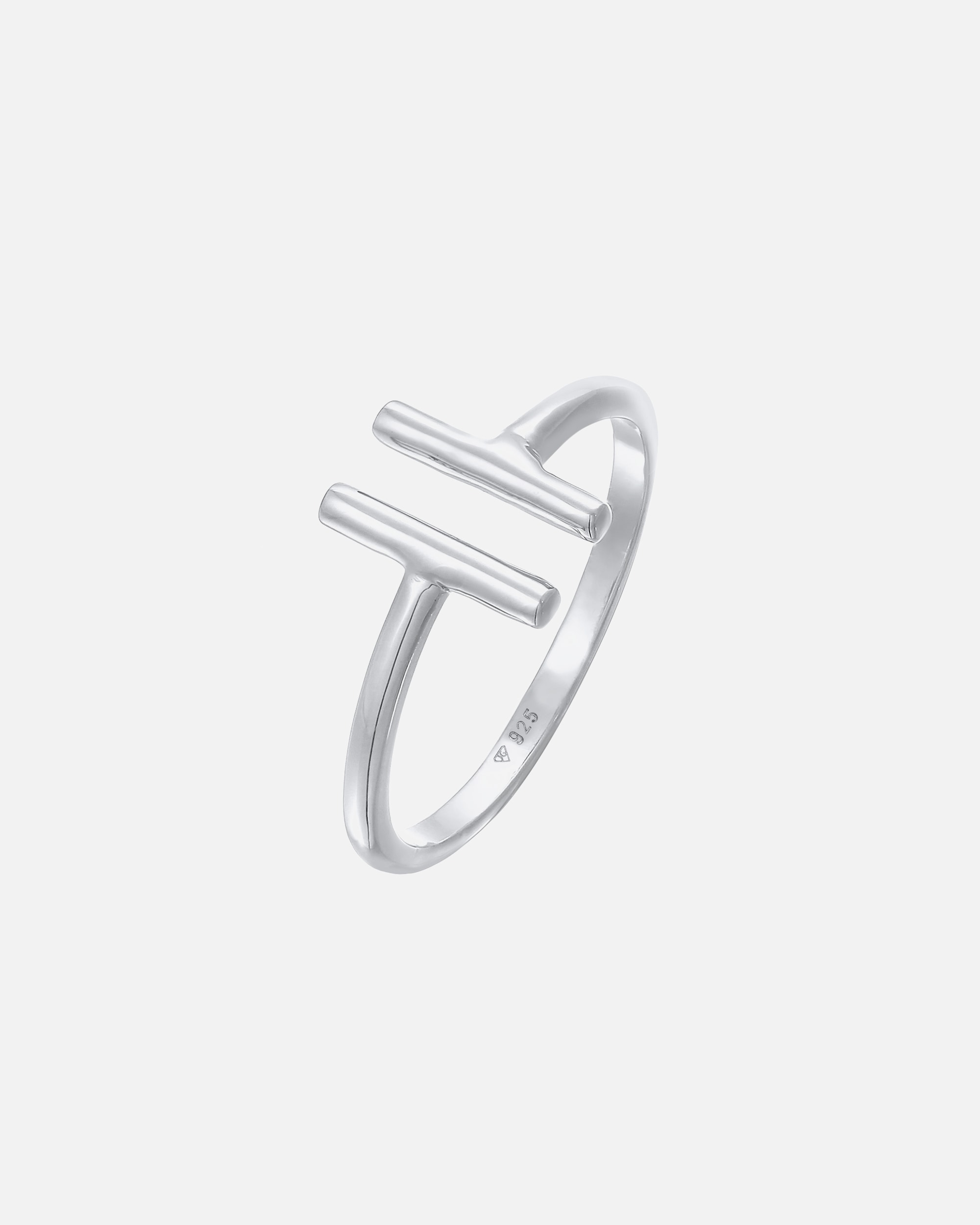 Anello di Femmina Elli Geo Bacchetta Tendenzia Aperto in Argento Sterling 925 58