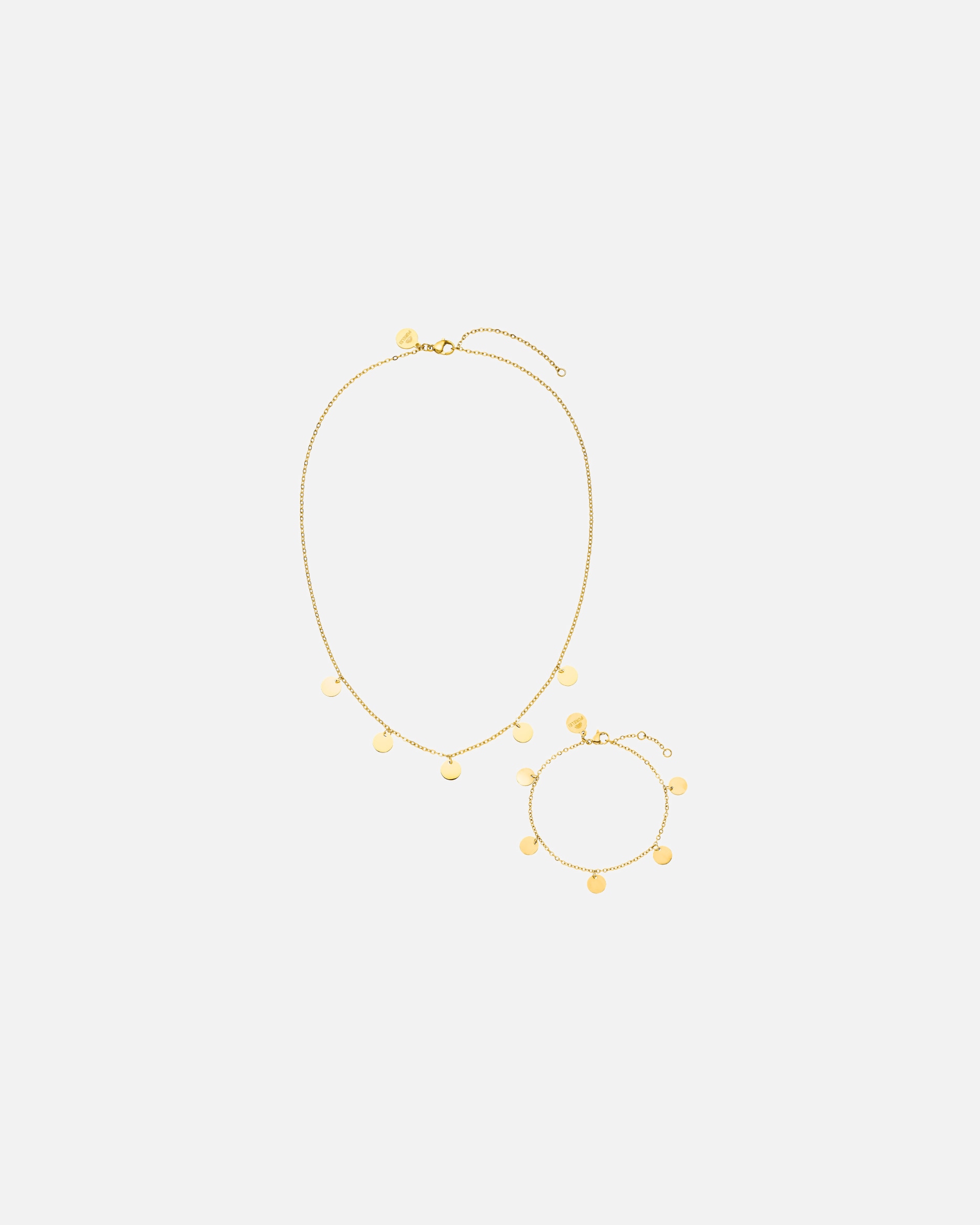 Set Gioielli di Unisex Purelei Kalea Collana e bracciale 100% acciaio inossidabile Oro