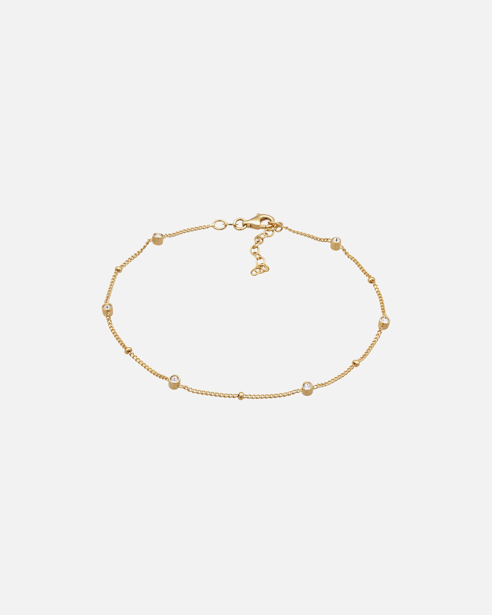 Gioielleria di Femmina Elli Cavigliera con pietra Cristalli di vetro Bianco 925 Sterling Silver goldfarben