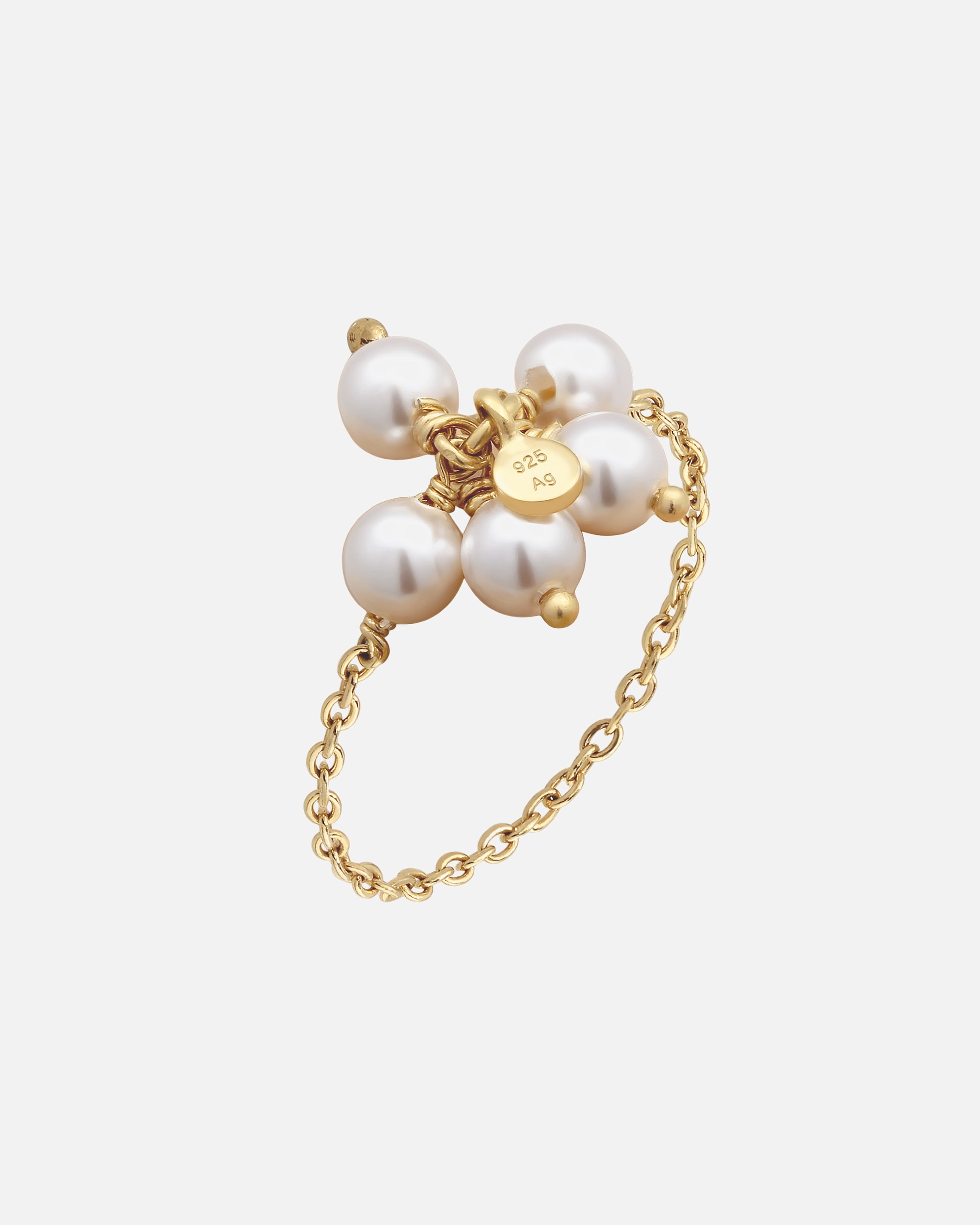 Anello di Femmina Elli Anello Fiore con Perle di Swarovski® 925 Sterling Silver Gold-plated 56