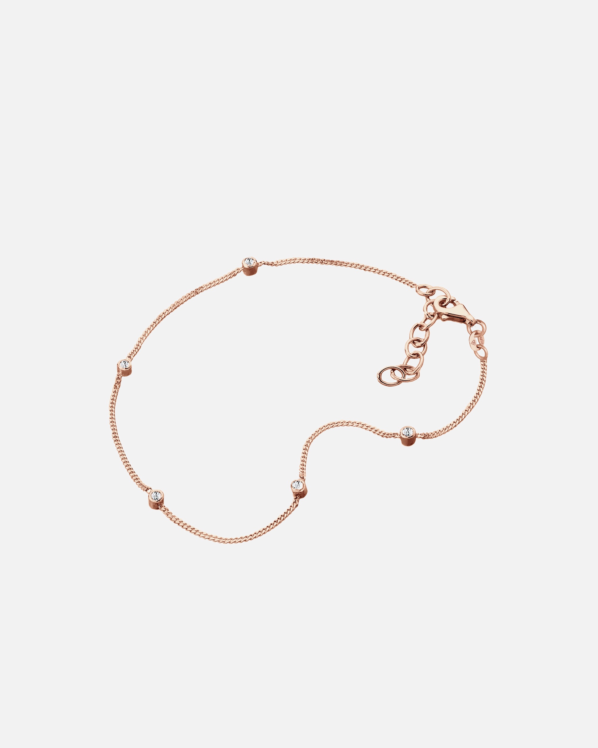 Gioielleria di Femmina Elli Cavigliera Moderna Semplice con cristalli in Argento Sterling 925 rosefarben