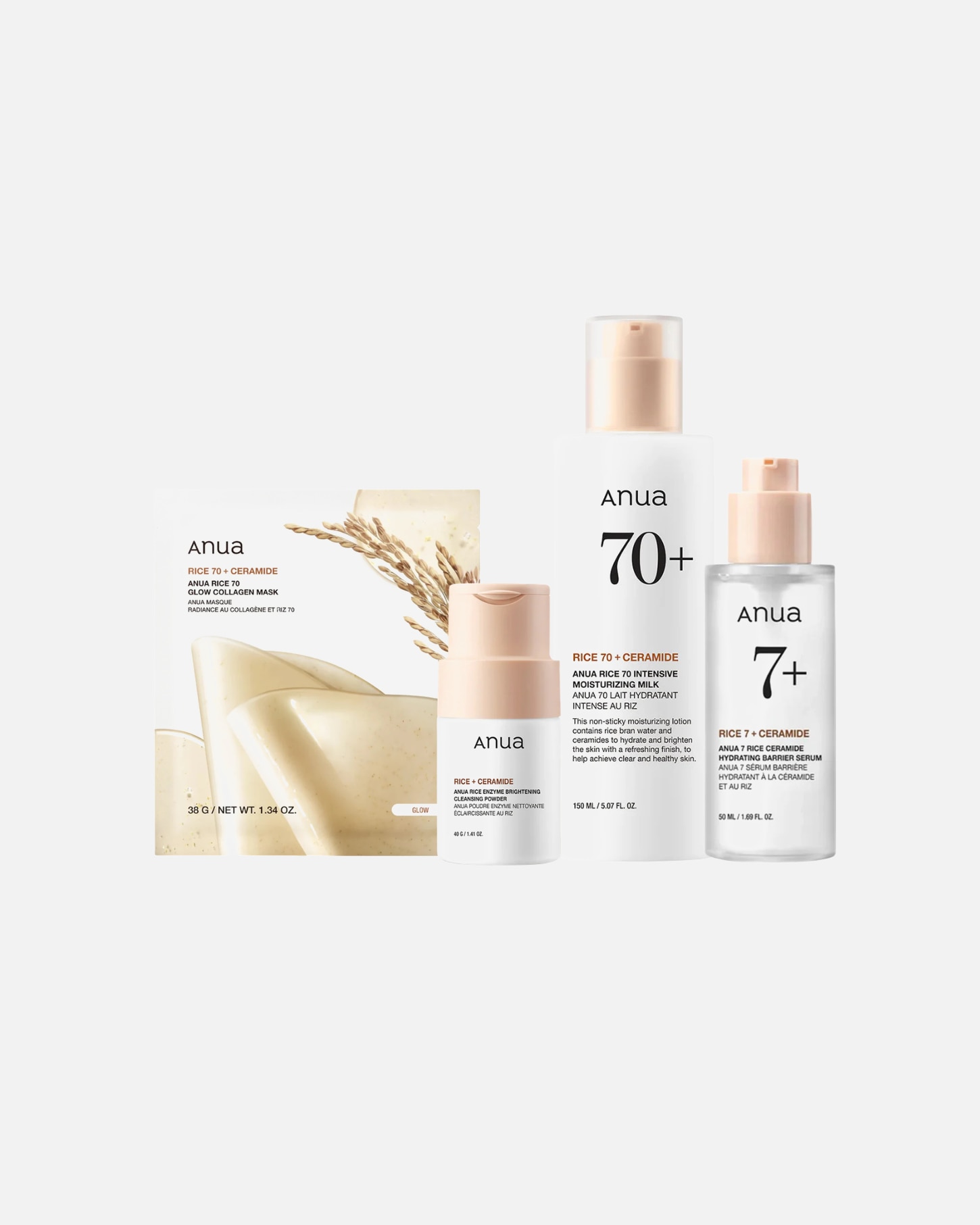 Set cura del viso di Unisex Anua Rice 70 Glow Set 1 Set