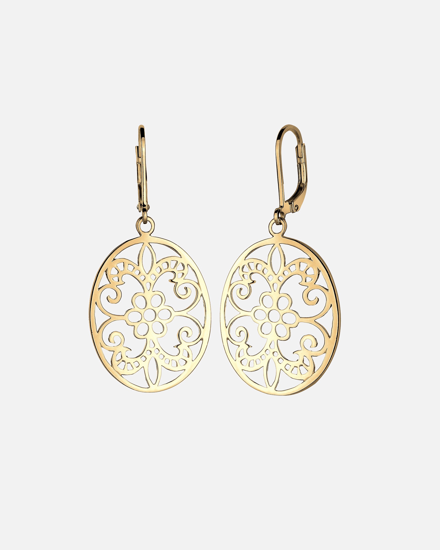 Orecchini di Femmina Elli Orecchini Pendenti Ornamento Fiorato in Argento Sterling 925 goldfarben