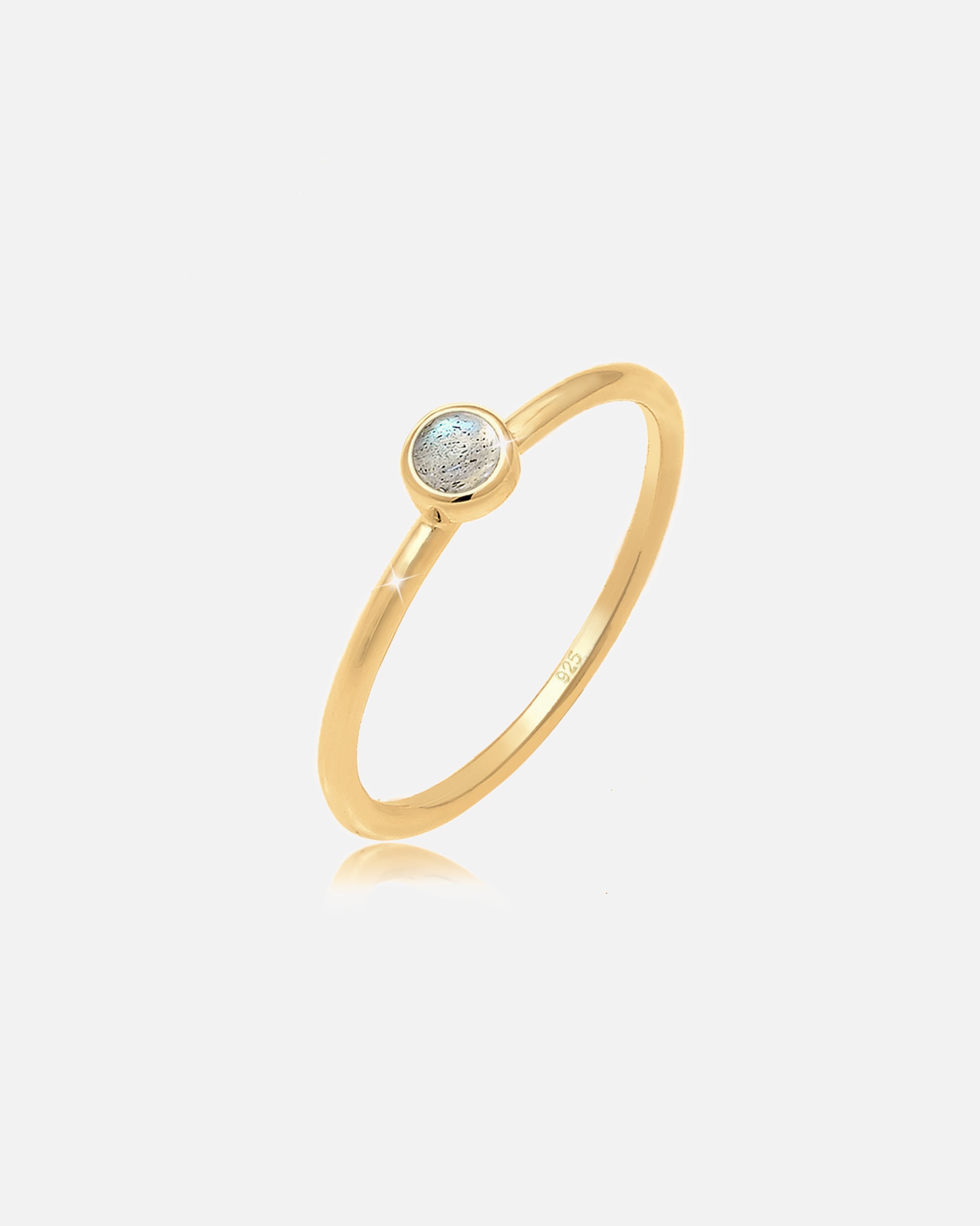 Anello di Femmina Elli Engagement con una pietra preziosa di Labradorite in argento sterling 925 56