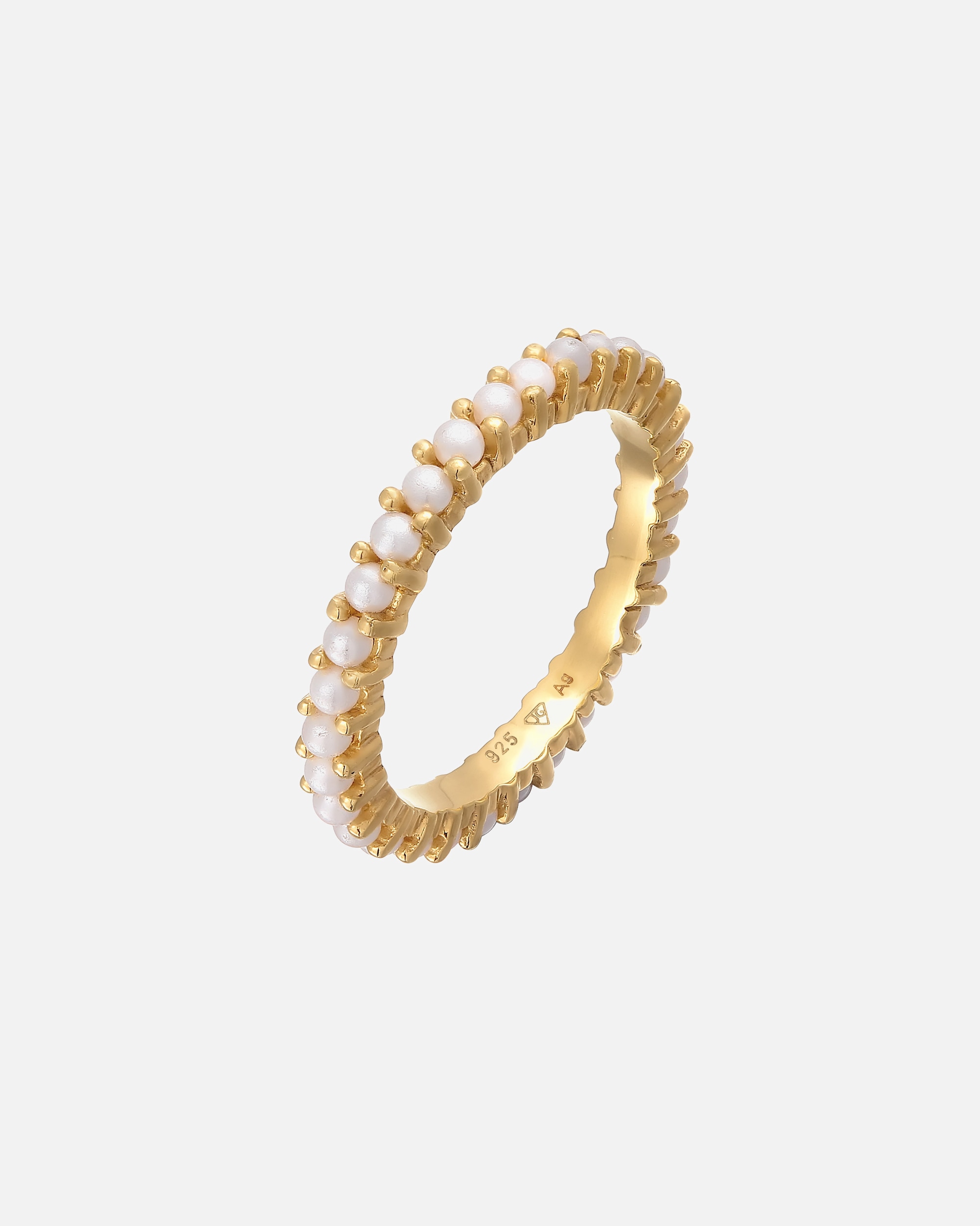 Anello di Femmina Elli Banda Memoire perline di vetro in Argento Sterling 925 56