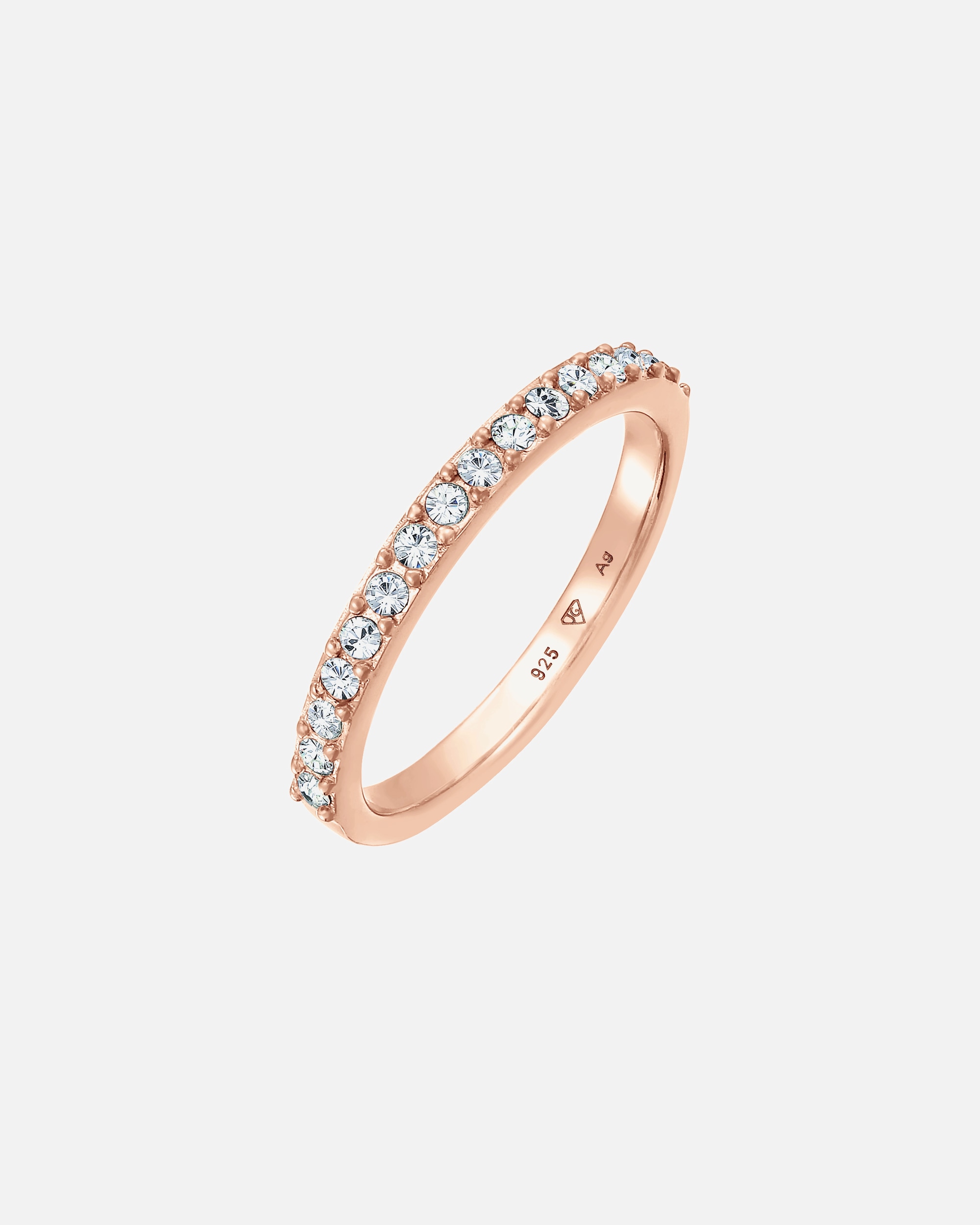 Anello di Femmina Elli Banda Memoire Elegante con cristalli in Argento Sterling 925 54