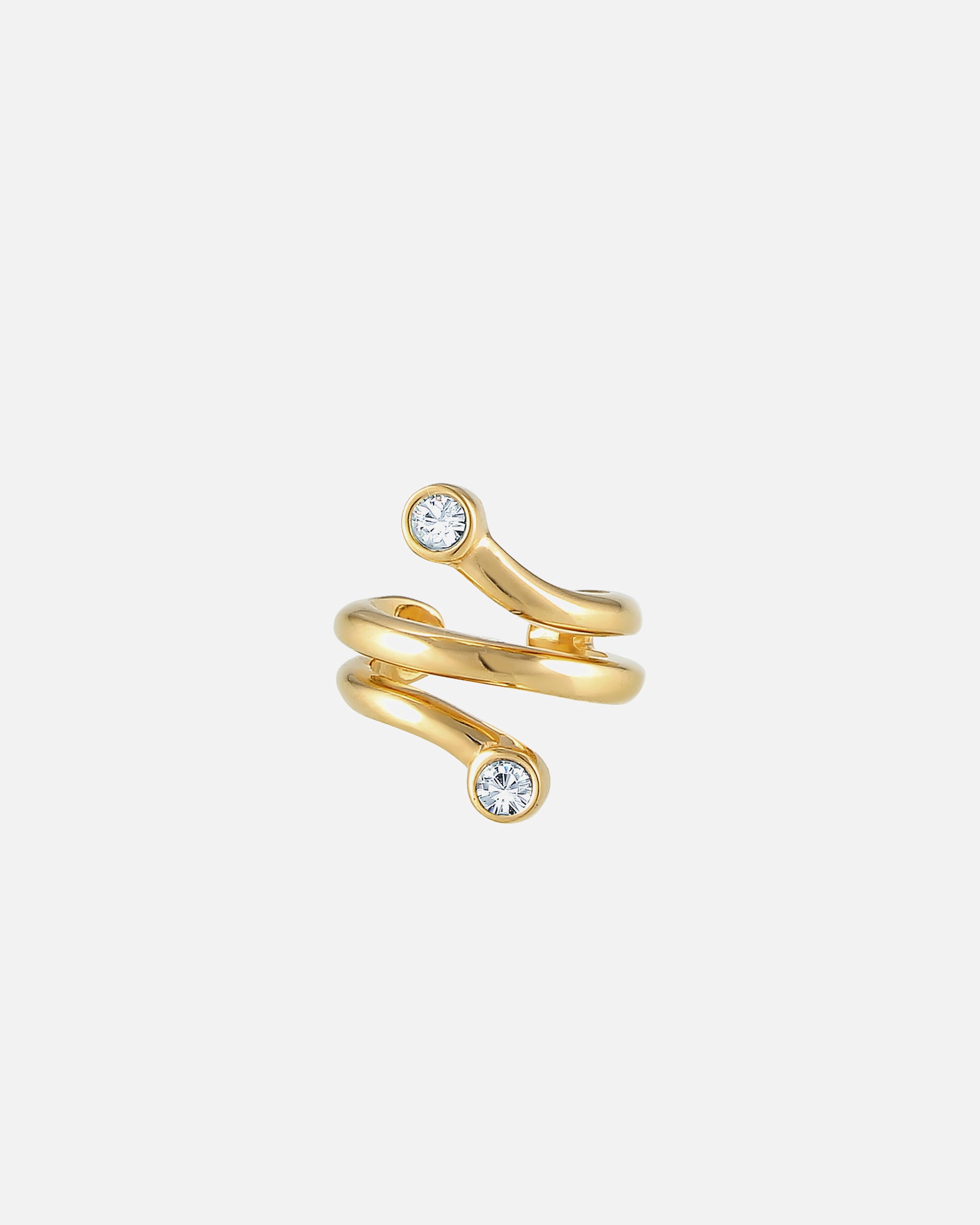 Orecchini di Femmina Elli Cuffia Auricolare Minimal con Cristalli in argento sterling 925 goldfarben