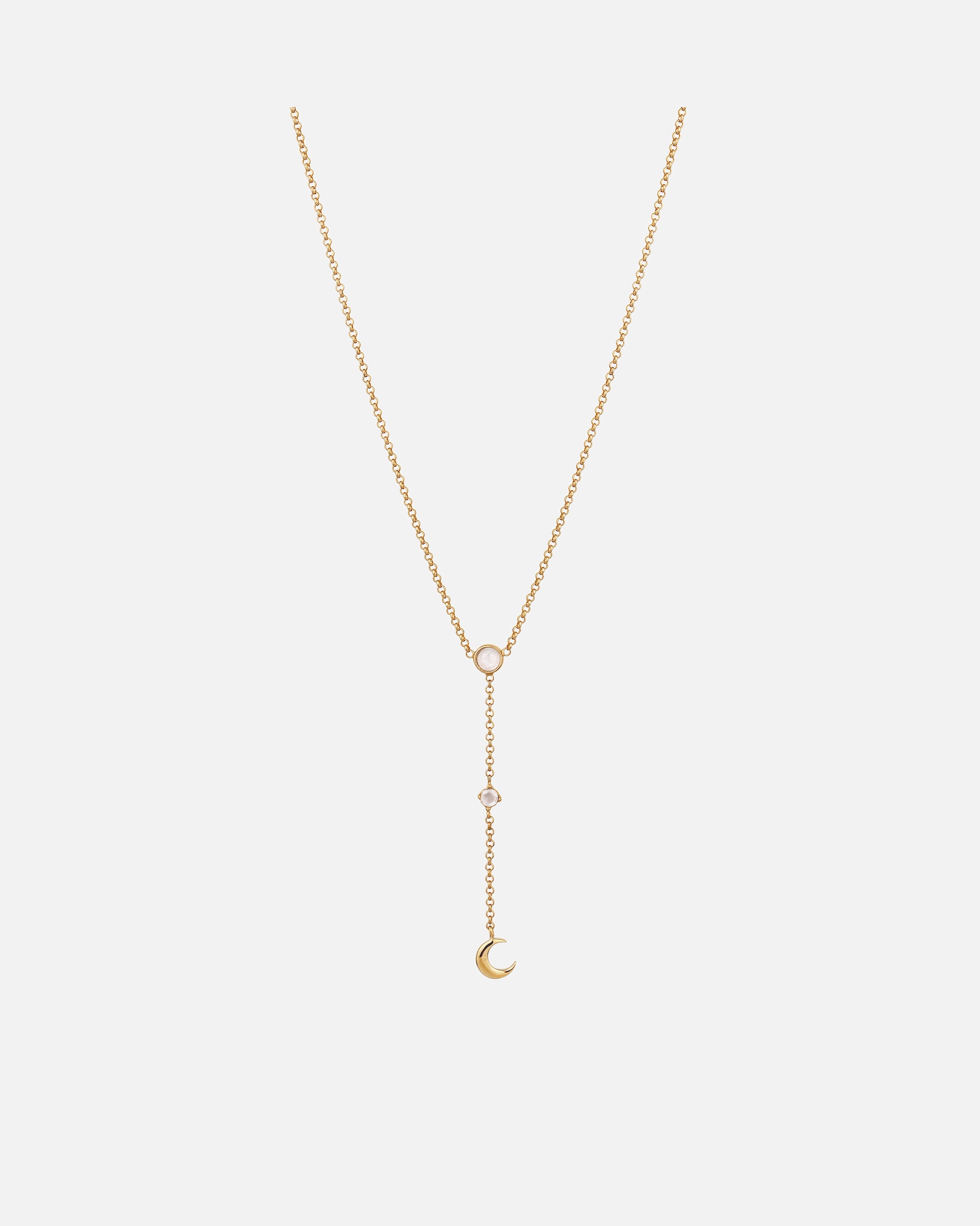 Collana di Femmina Elli Collana-Y con pietra Crescent Moonstone Arcobaleno 925 Sterling Silver goldfarben