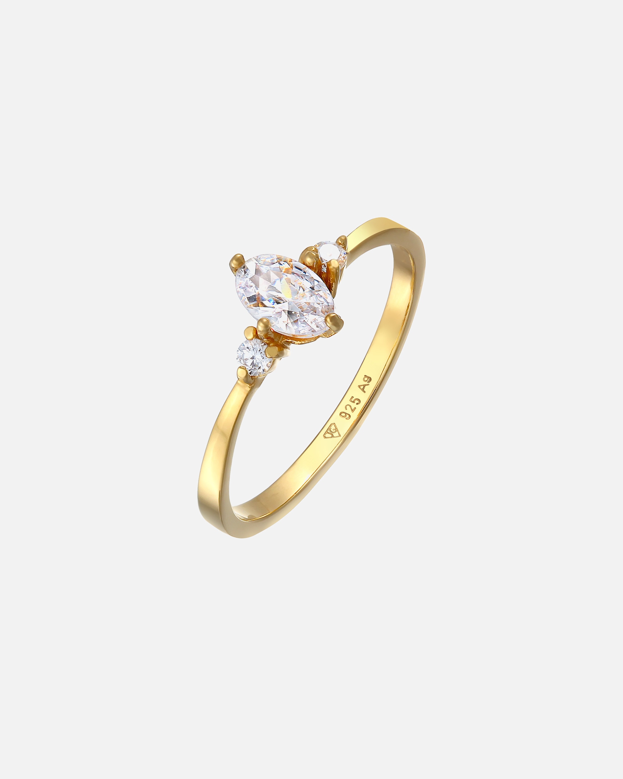 Anello di Femmina Elli Anello di fidanzamento ovale con cristalli di zirconia Argento 925 52