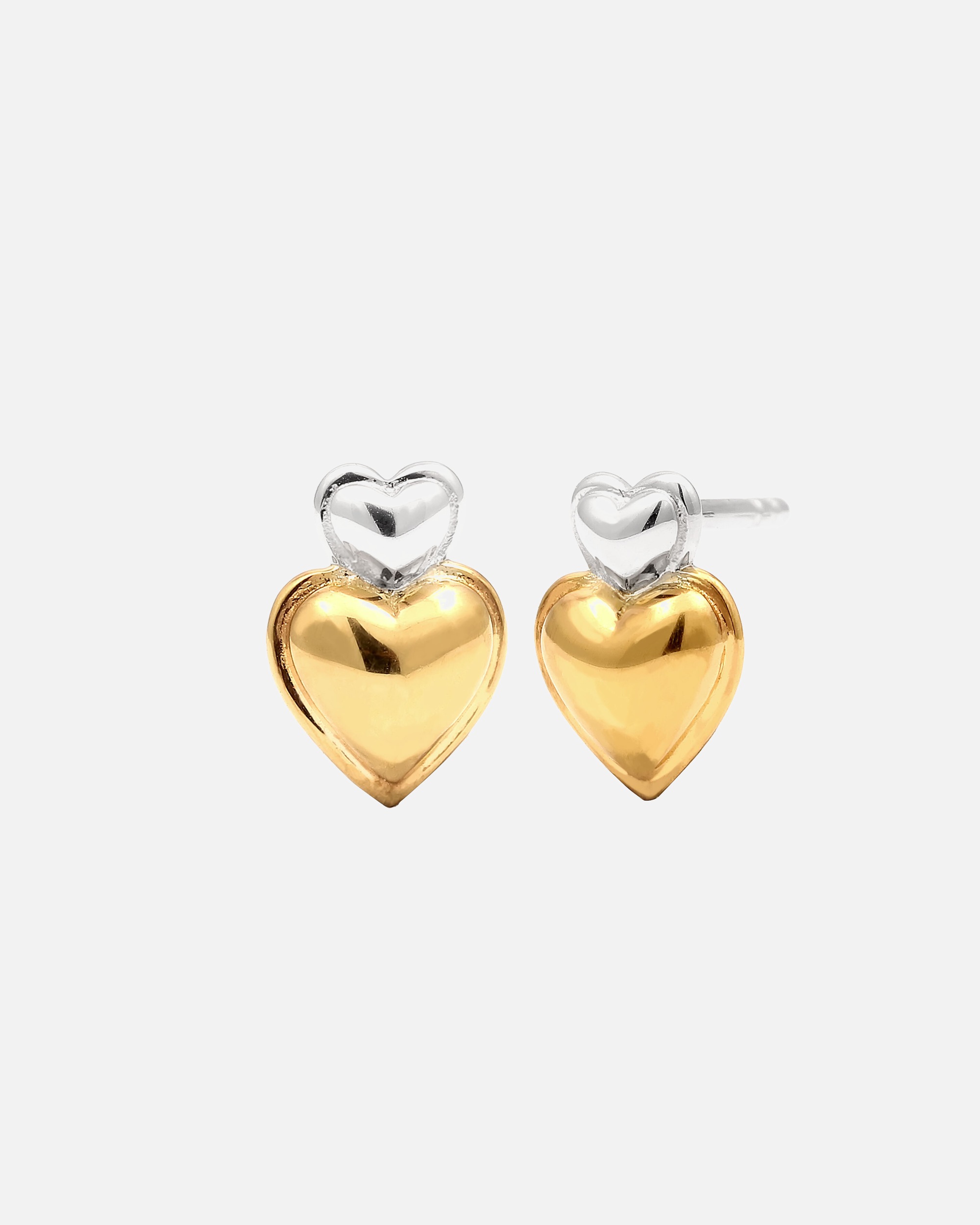 Orecchini di Femmina Elli Orecchino Cuore 925 Sterling Silver Bicolore