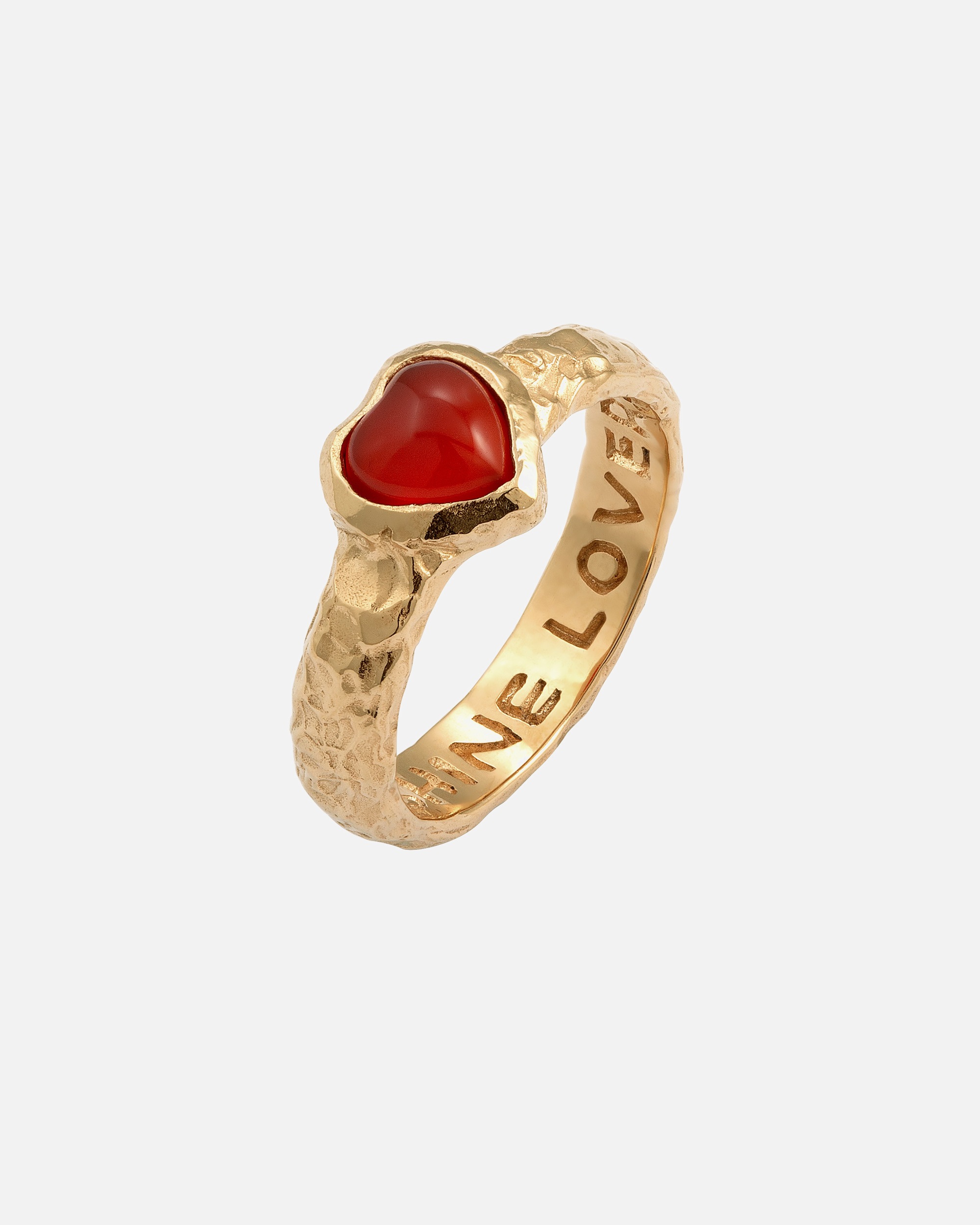 Anello di Femmina Haze & Glory Default Brand Line Anello Cuore Onyx Rosso 925 Sterling Silver 54