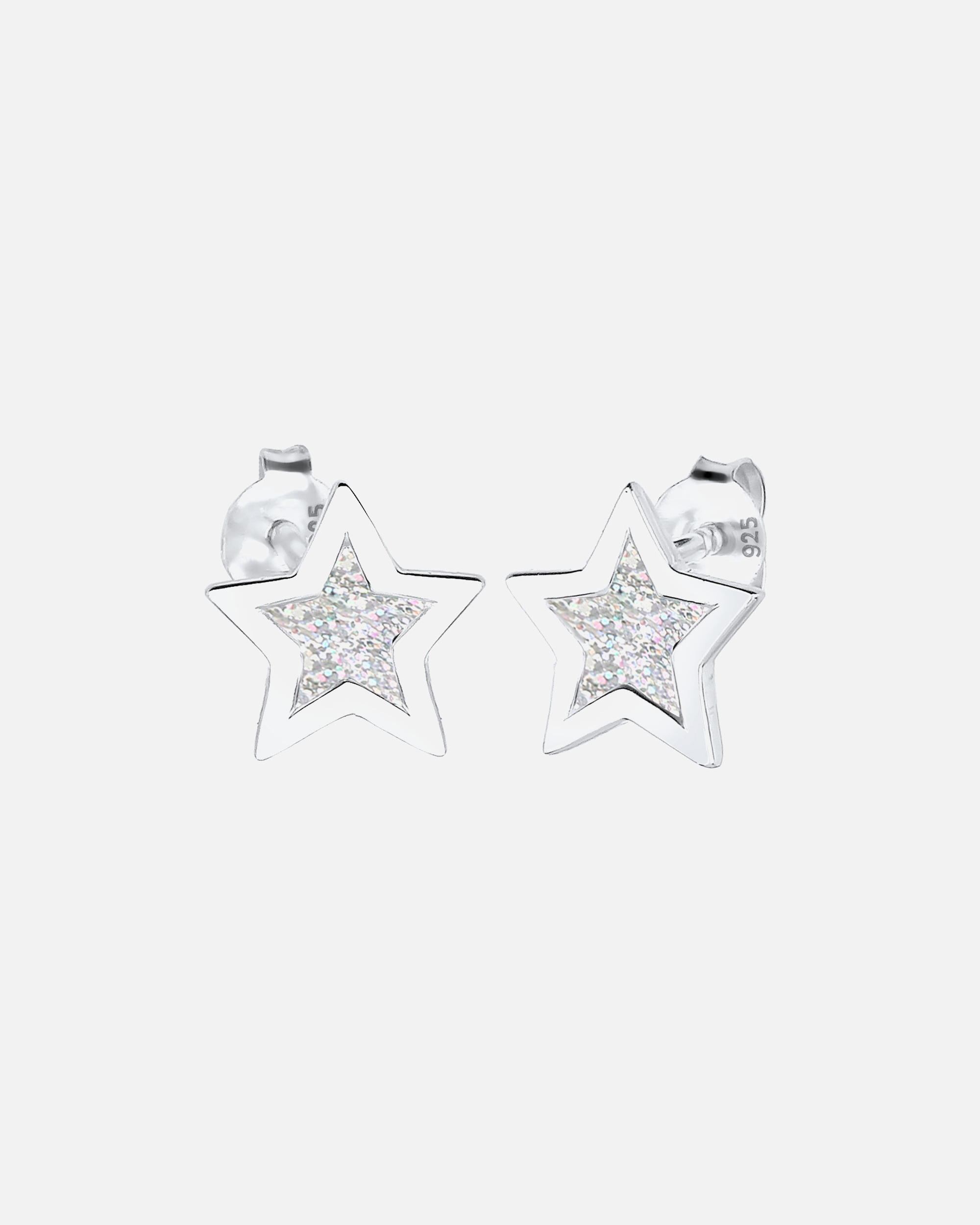 Orecchini di Femmina Elli Orecchini a perno Stella Astro Look Trend in Argento Sterling 925 Grigio