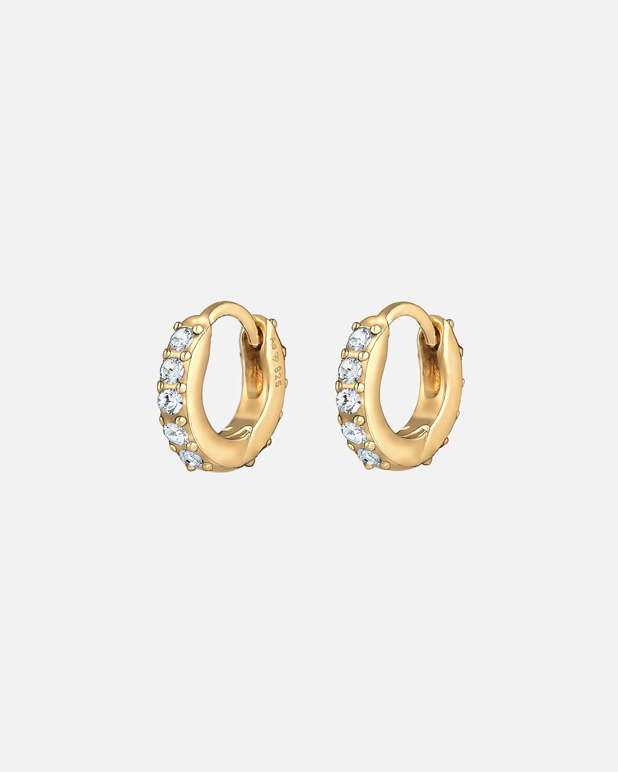 Orecchini di Femmina Elli Creoli Elegante Mini Scintillante con Cristalli in Argento Sterling 925 goldfarben