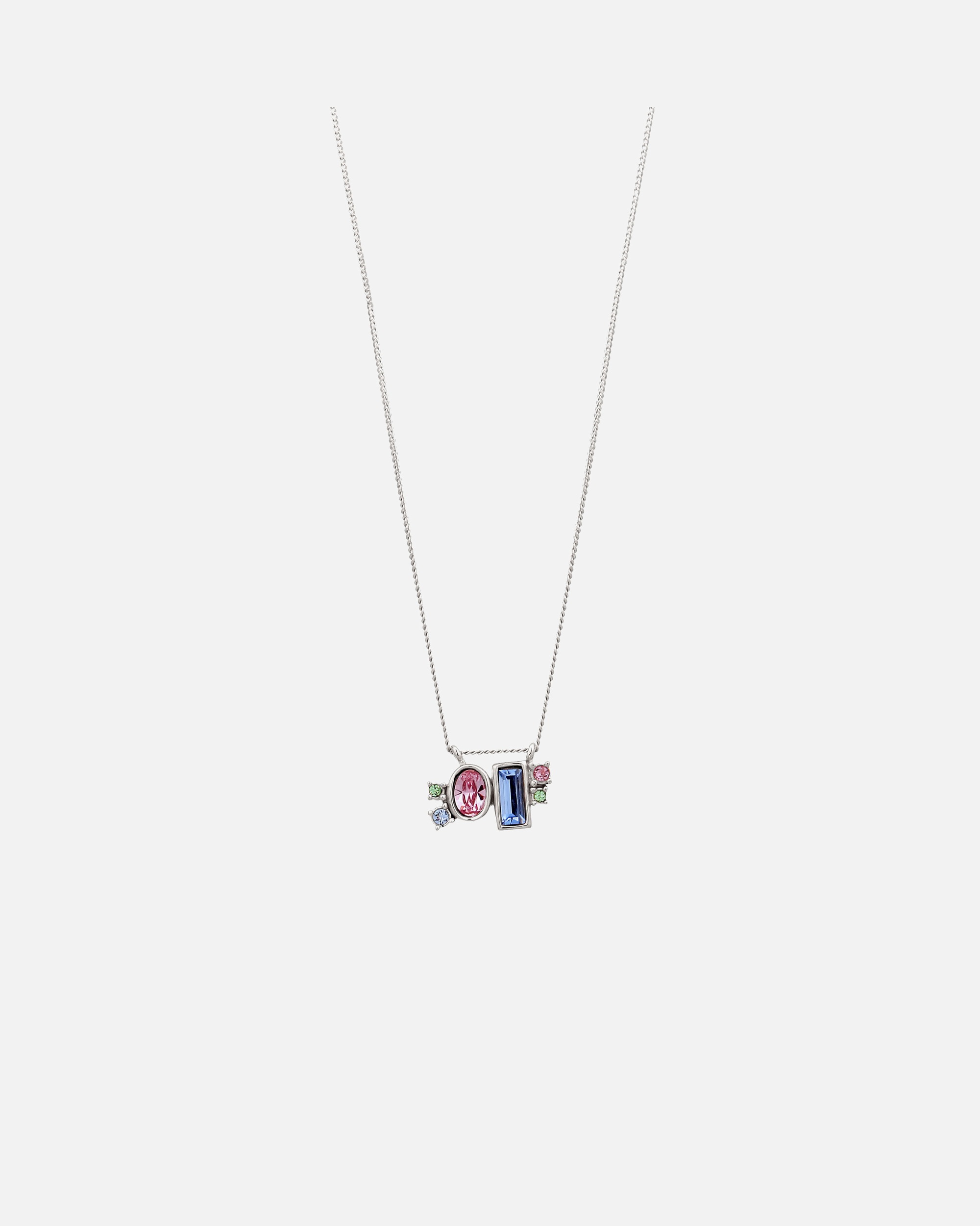 Collana di Femmina Elli Collana corta con pietra Cristalli Vetro Rosa Blu 925 Sterling Silver silberfarben