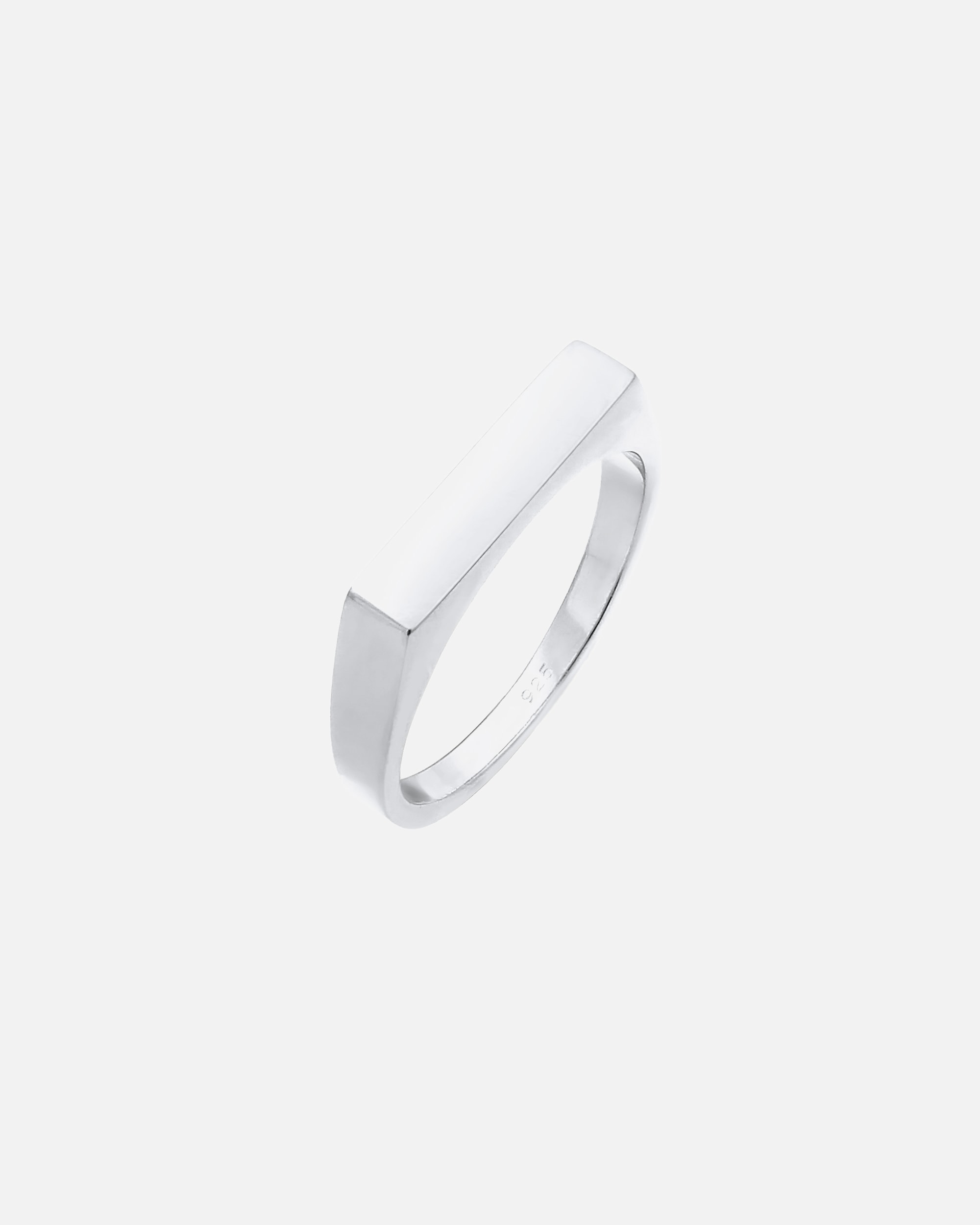 Anello di Femmina Elli Sigello Quadrato Design Geo di Base in Argento Sterling 925 46