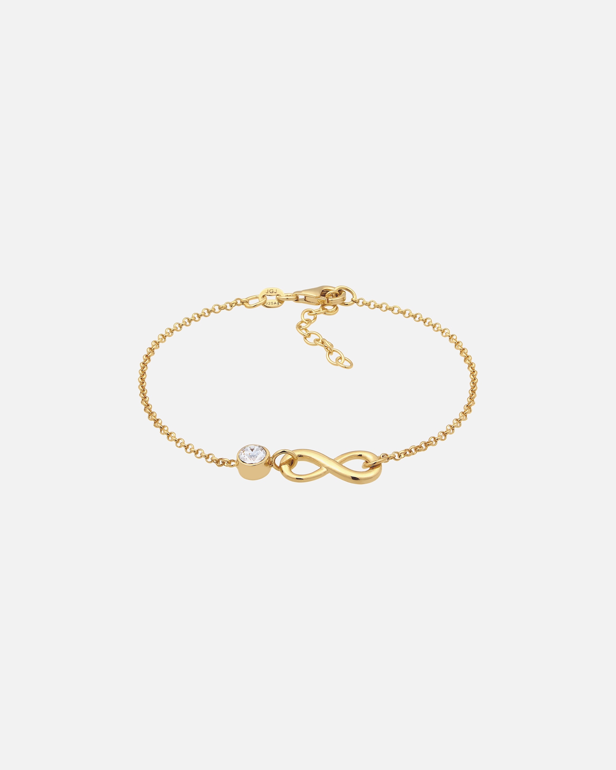 Braccialetto di Femmina Elli Bracciale con Pietre Infinity Swarovski Cristalli Bianco 925 Sterling Silver goldfarben