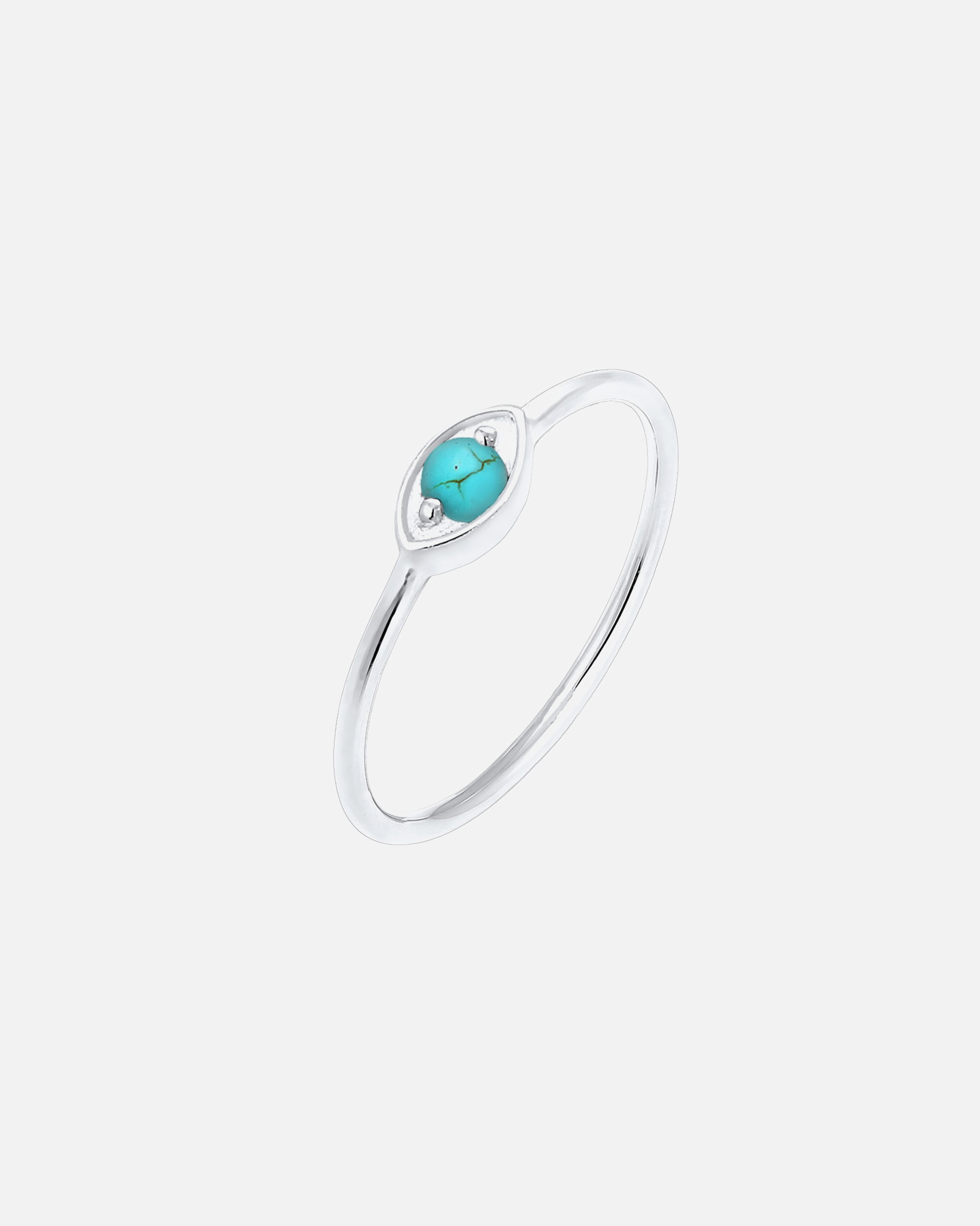 Anello di Femmina Elli Malocchio Talismano con Howlite in Argento Sterling 925 Placcato Oro 52