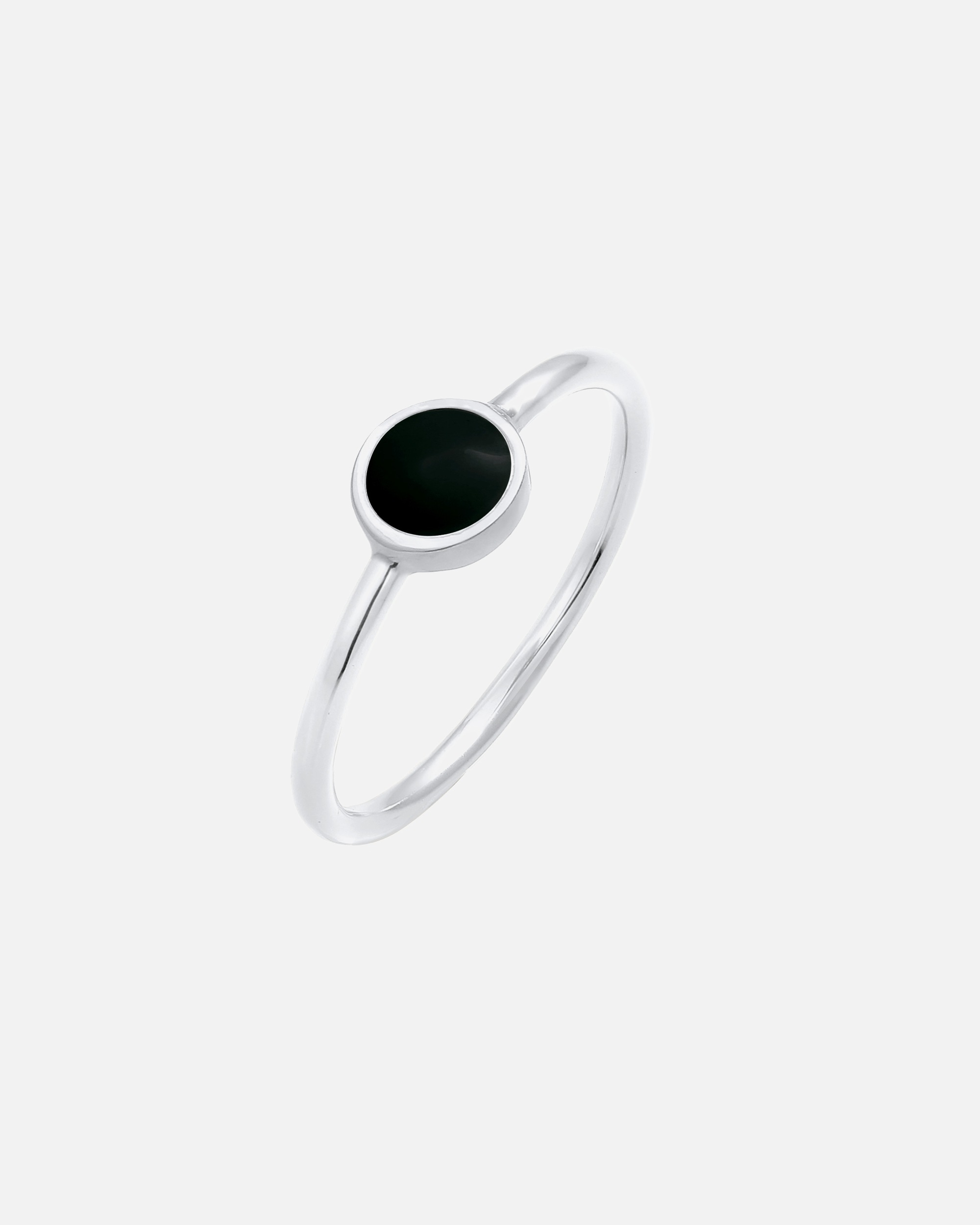 Anello di Femmina Elli Pila Solitario Filigrana con Smalto Nero in Argento Sterling 925 58