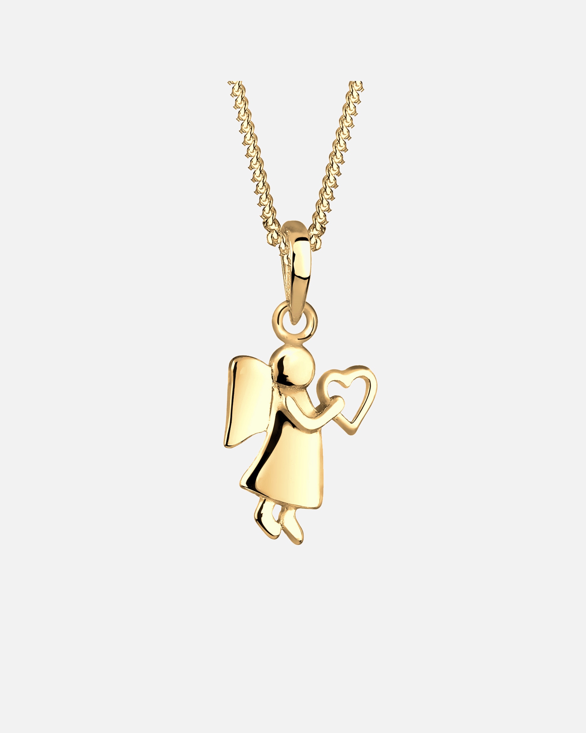 Collana di Femmina Elli Talismano Cuore Angelo in Argento Sterling 925 55