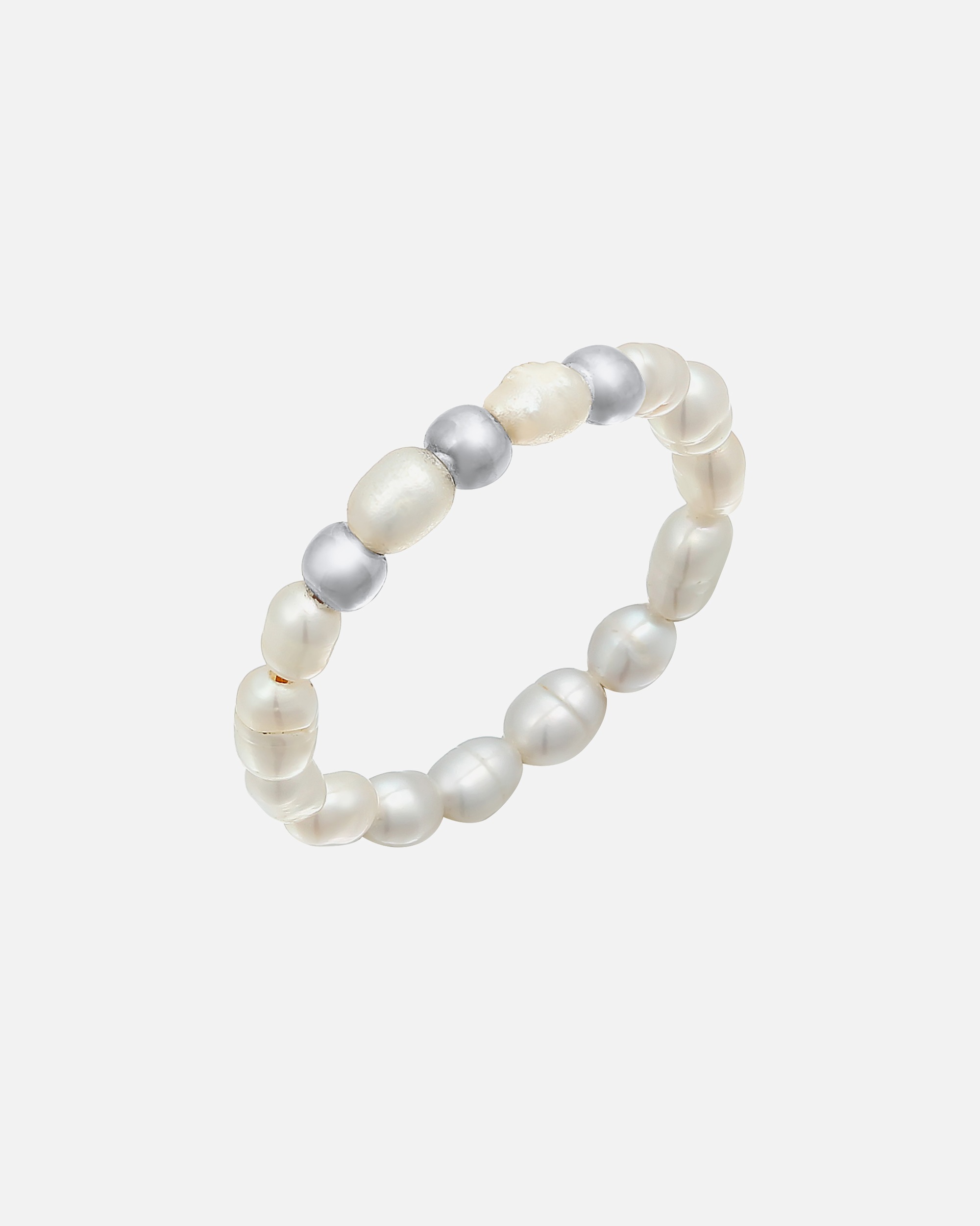 Anello di Femmina Elli Anello aperto con le perle d'acqua dolce in argento sterlino 925 placcato oro 52