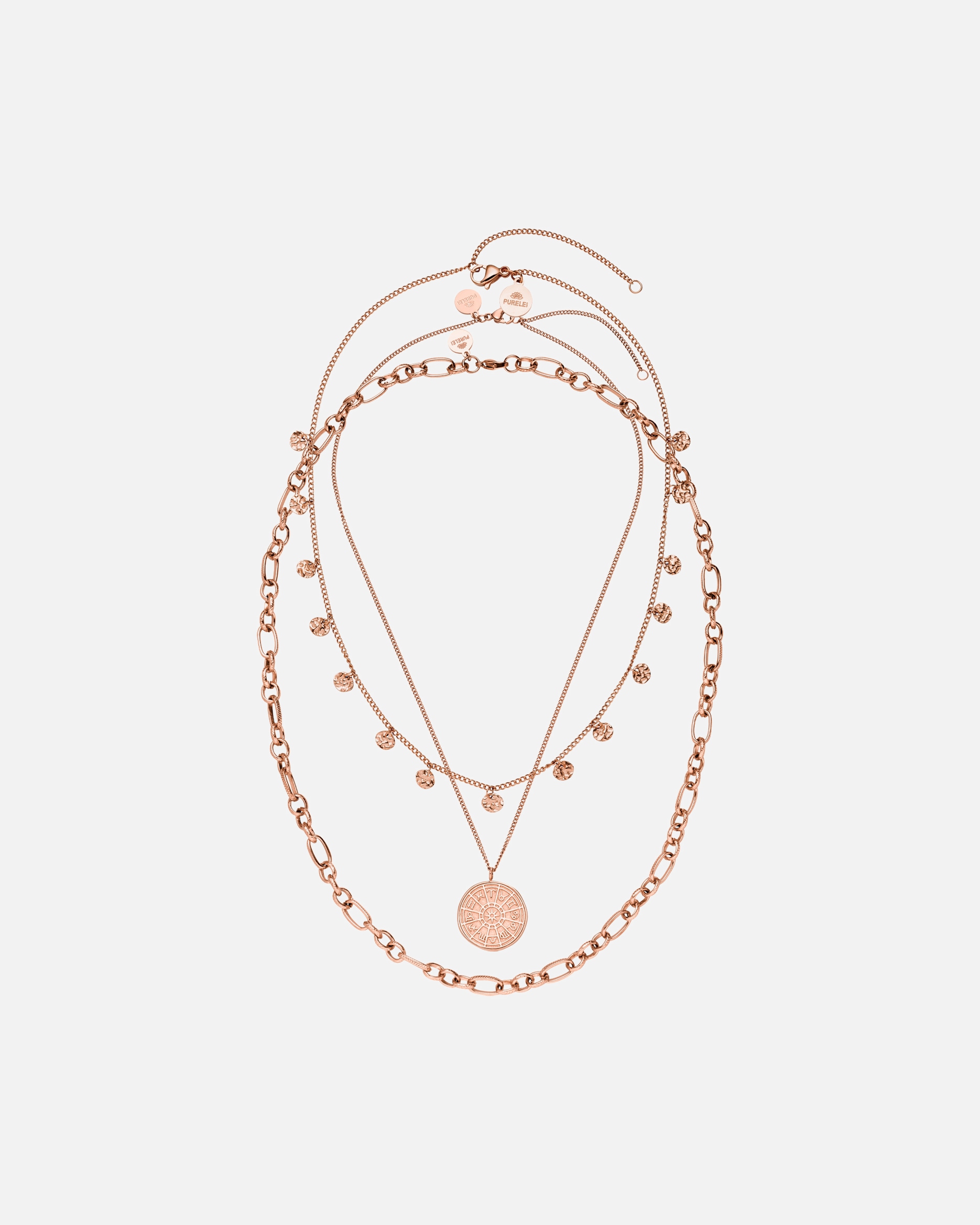 Set Gioielli di Unisex Purelei Hanalei Collanas 100% acciaio inossidabile Oro rosa